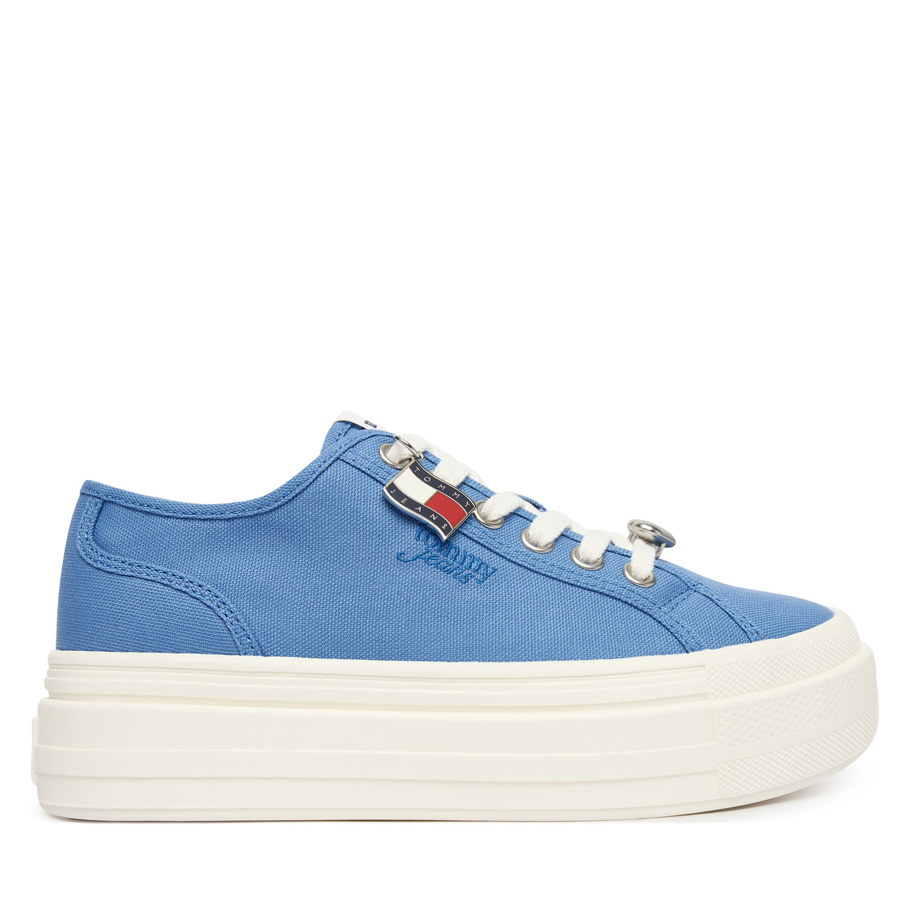 Tommy Jeans Sneakersy Tjw Flatform Sneaker Charms EN0EN02959 Niebieski