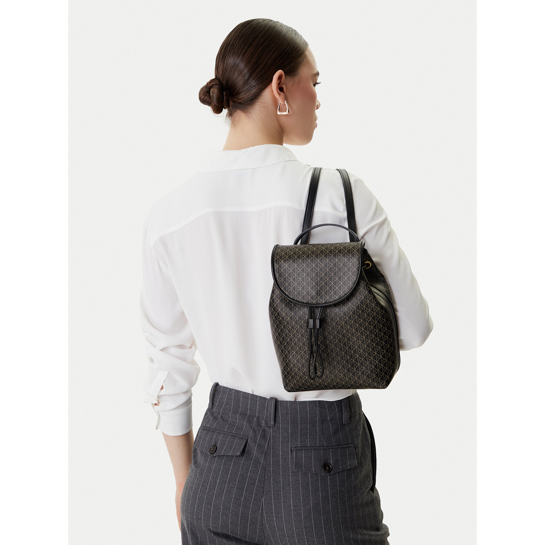Calvin Klein Plecak Emblem Aop Mini Backpack LV04F3507G Czarny