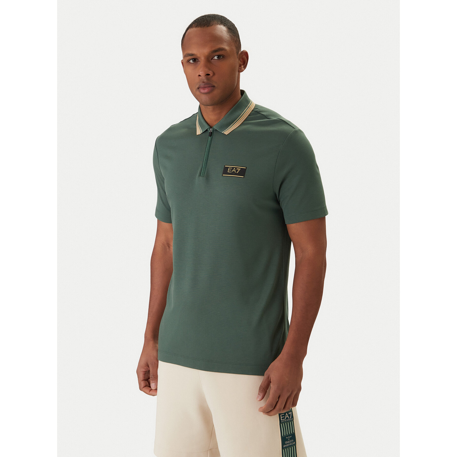 EA7 Emporio Armani Polo 7M001333 AF13739 Zielony Regular Fit