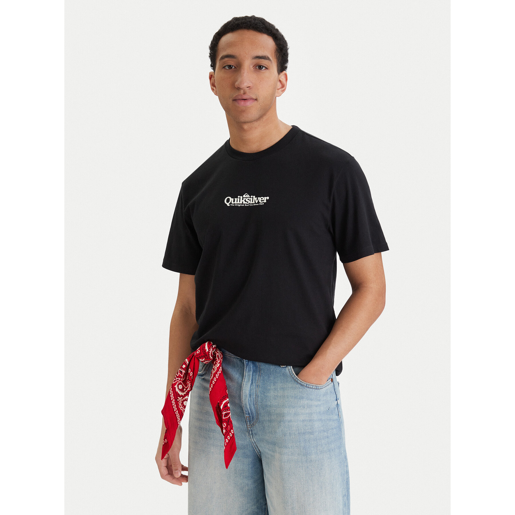 Quiksilver T-Shirt EQYZT08174 Czarny Regular Fit