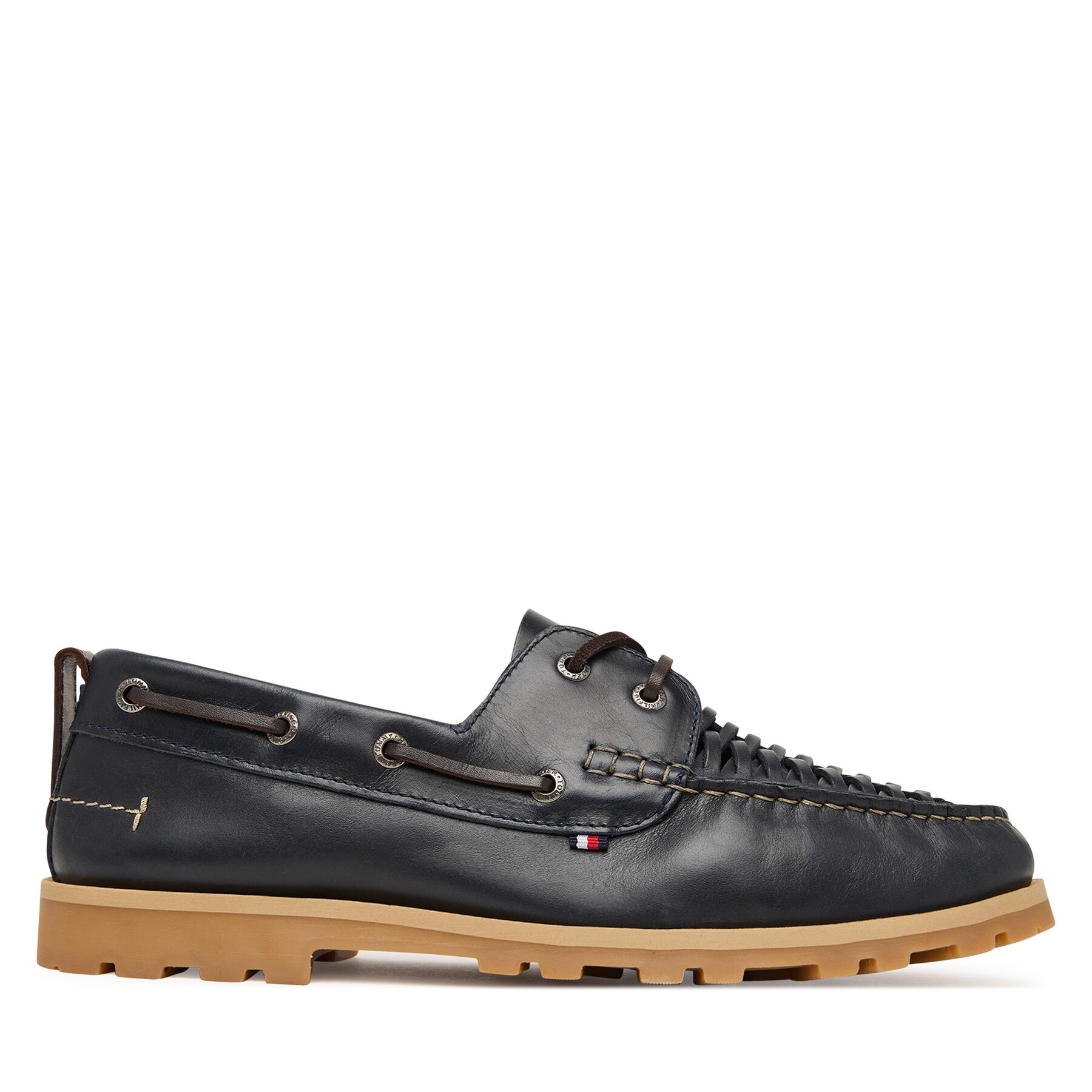 Tommy Hilfiger Półbuty Hilfiger Braided Lth Boat Shoe FM0FM05892 Granatowy