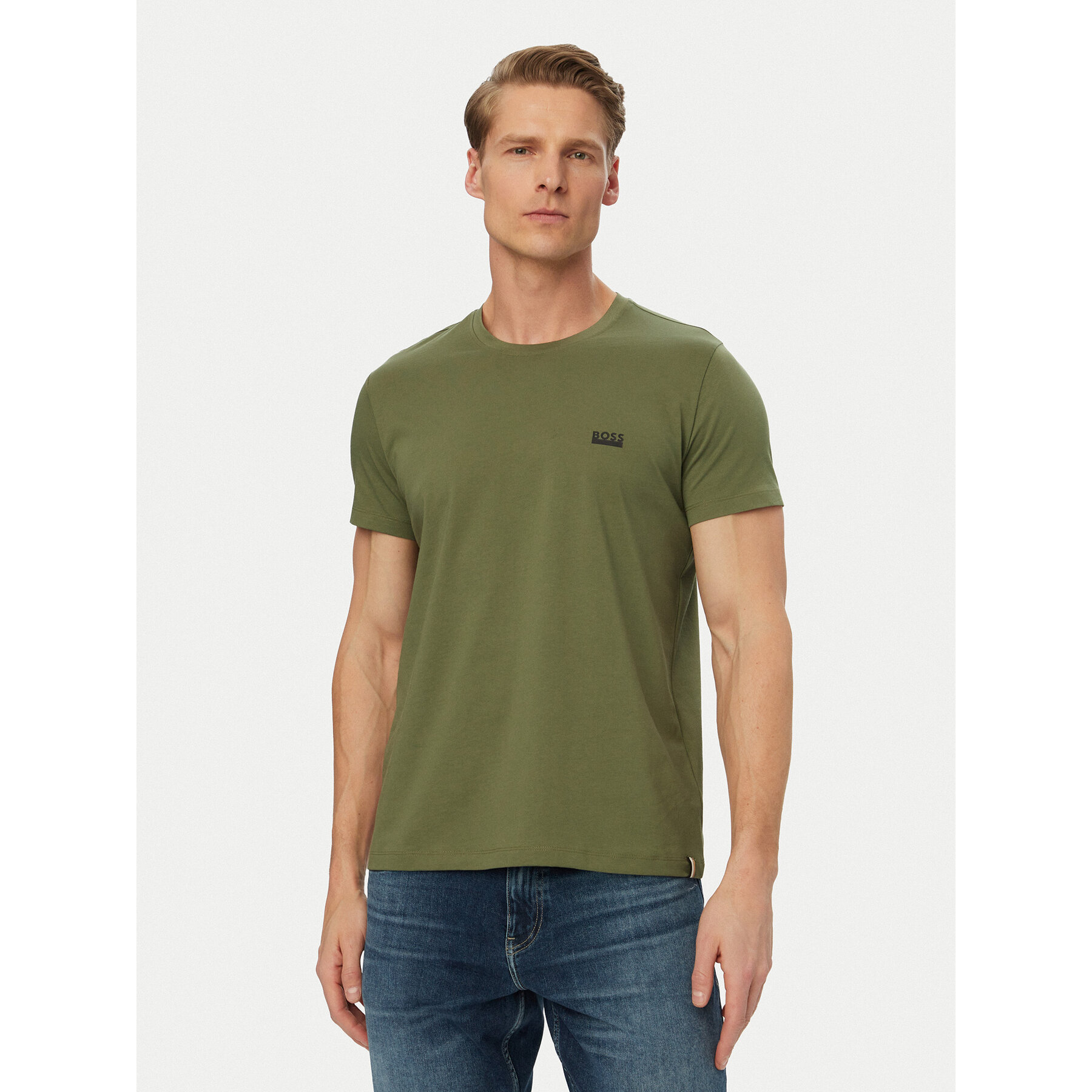 BOSS T-Shirt 50531401 Zielony ciemny Regular Fit