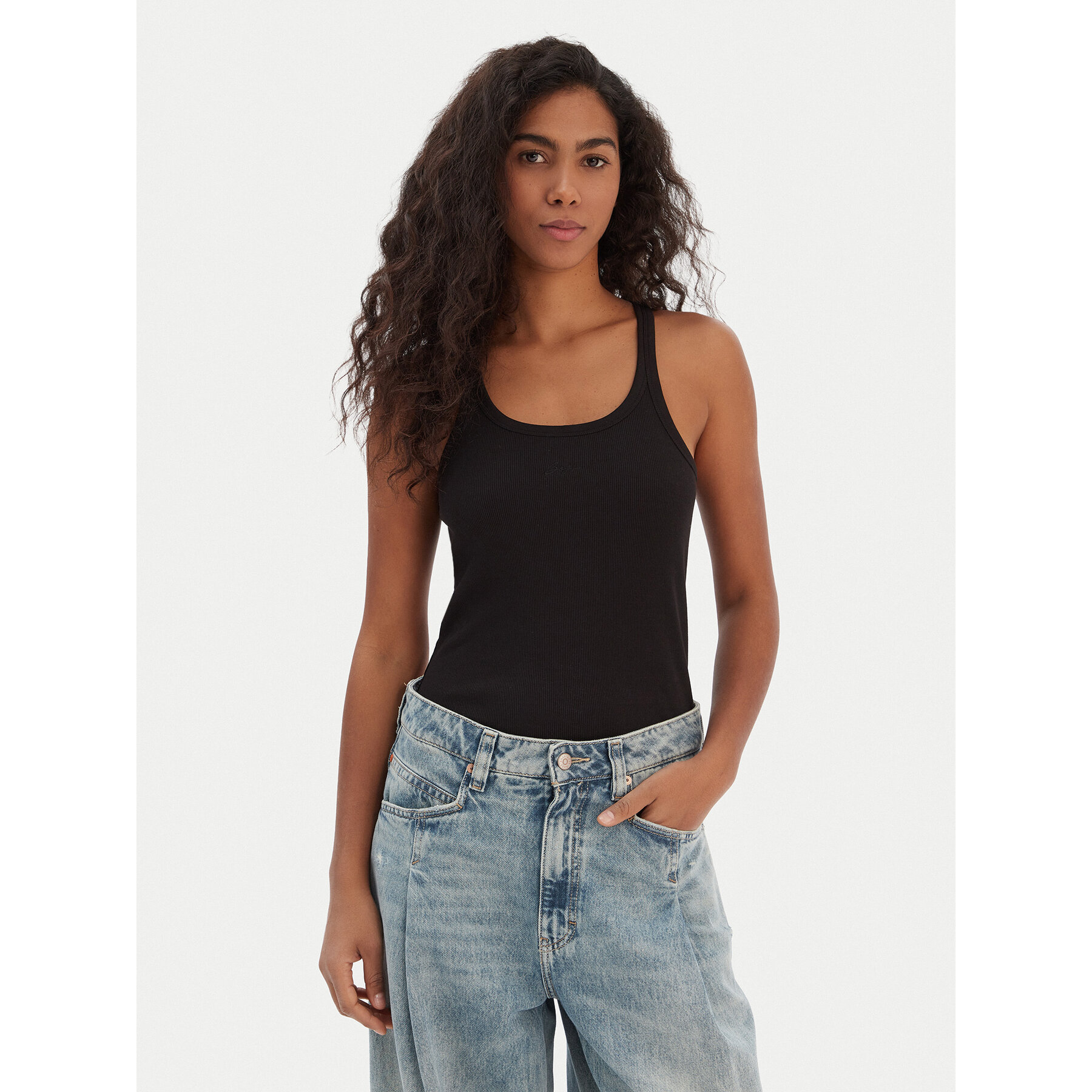 BOSS Top Epetite 50554664 Czarny Slim Fit