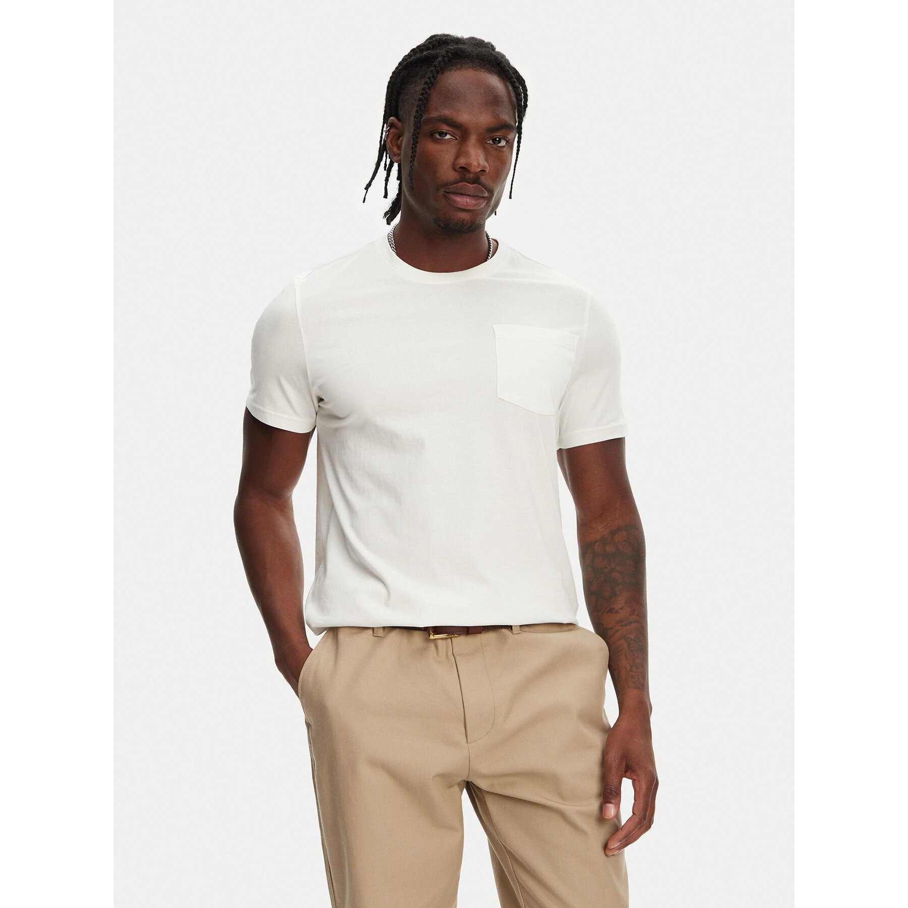 Robe di Kappa T-Shirt Dorel 64131EW Écru Regular Fit