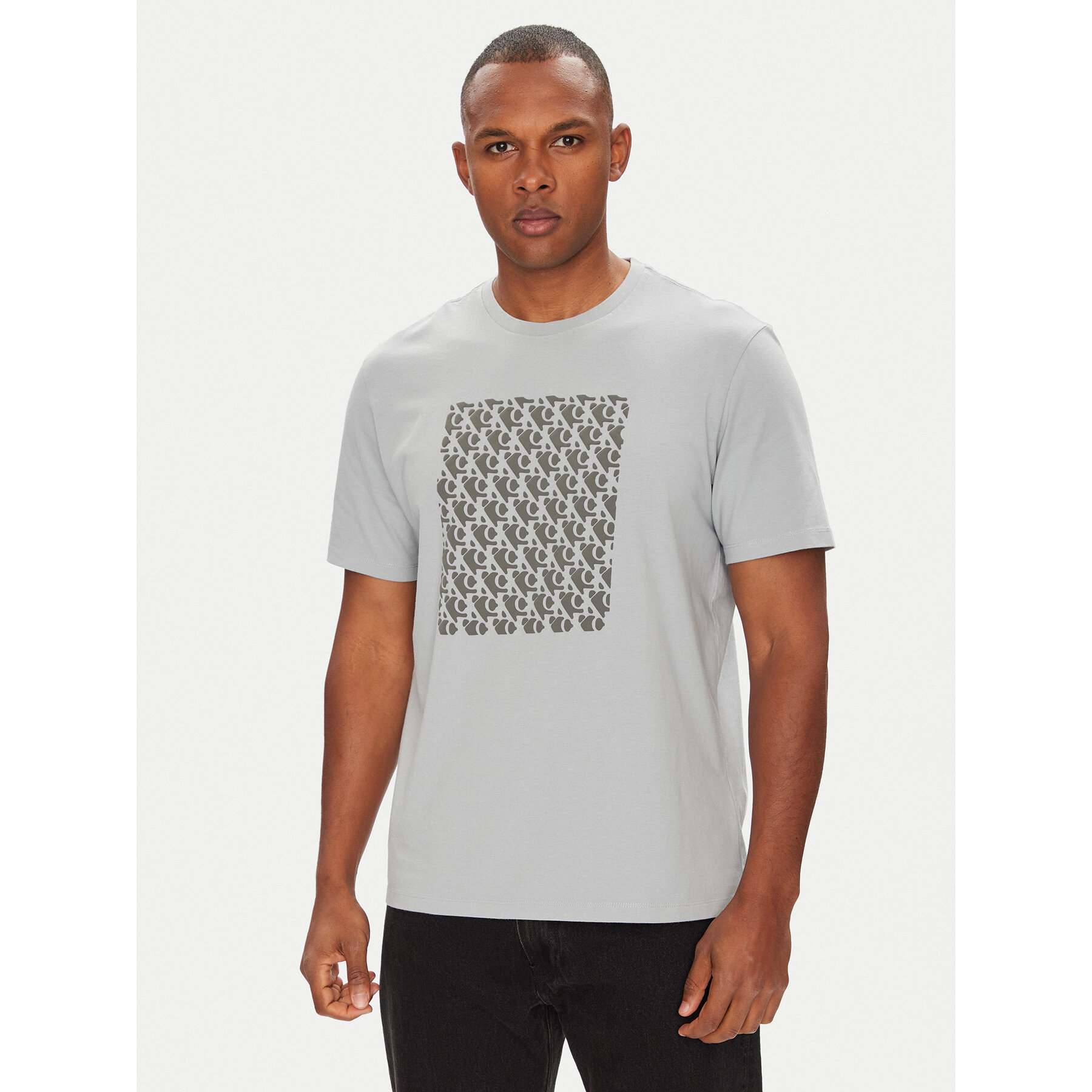 Calvin Klein Jeans T-Shirt Macro Aop LV04RC841G Szary Regular Fit