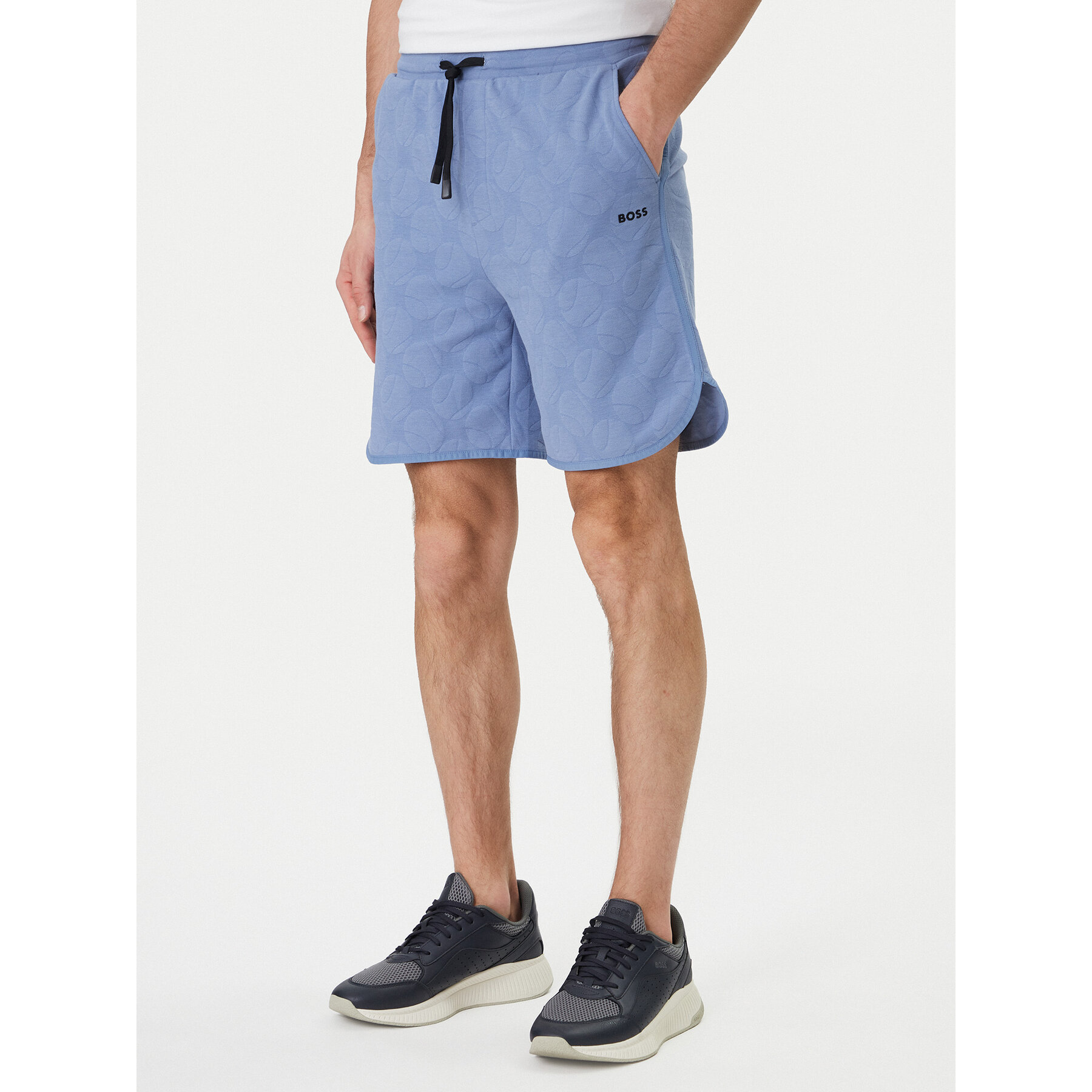 BOSS Szorty sportowe Member 50558883 Błękitny Relaxed Fit