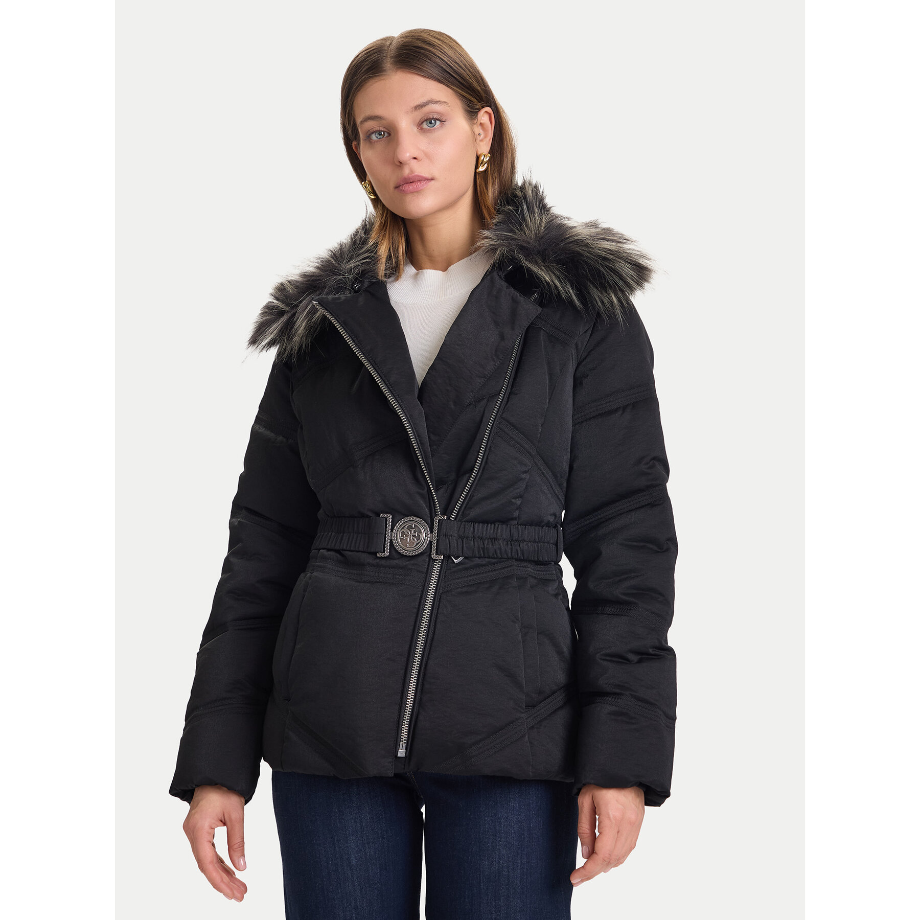 Guess Kurtka zimowa W5BL32 WG092 Czarny Regular Fit