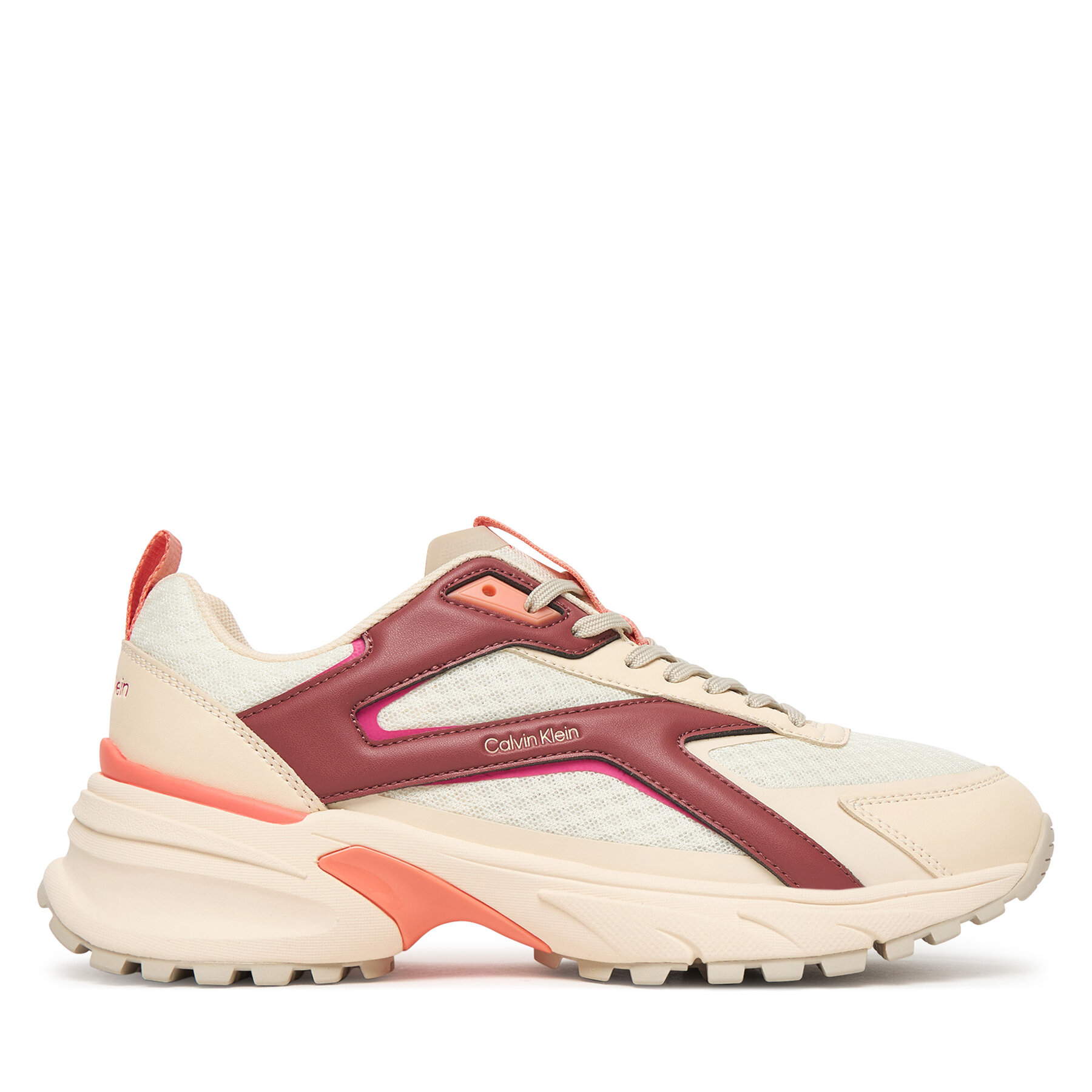 Calvin Klein Sneakersy Hike Run Ckstripe Mesh HW0HW03002 Beżowy jasny