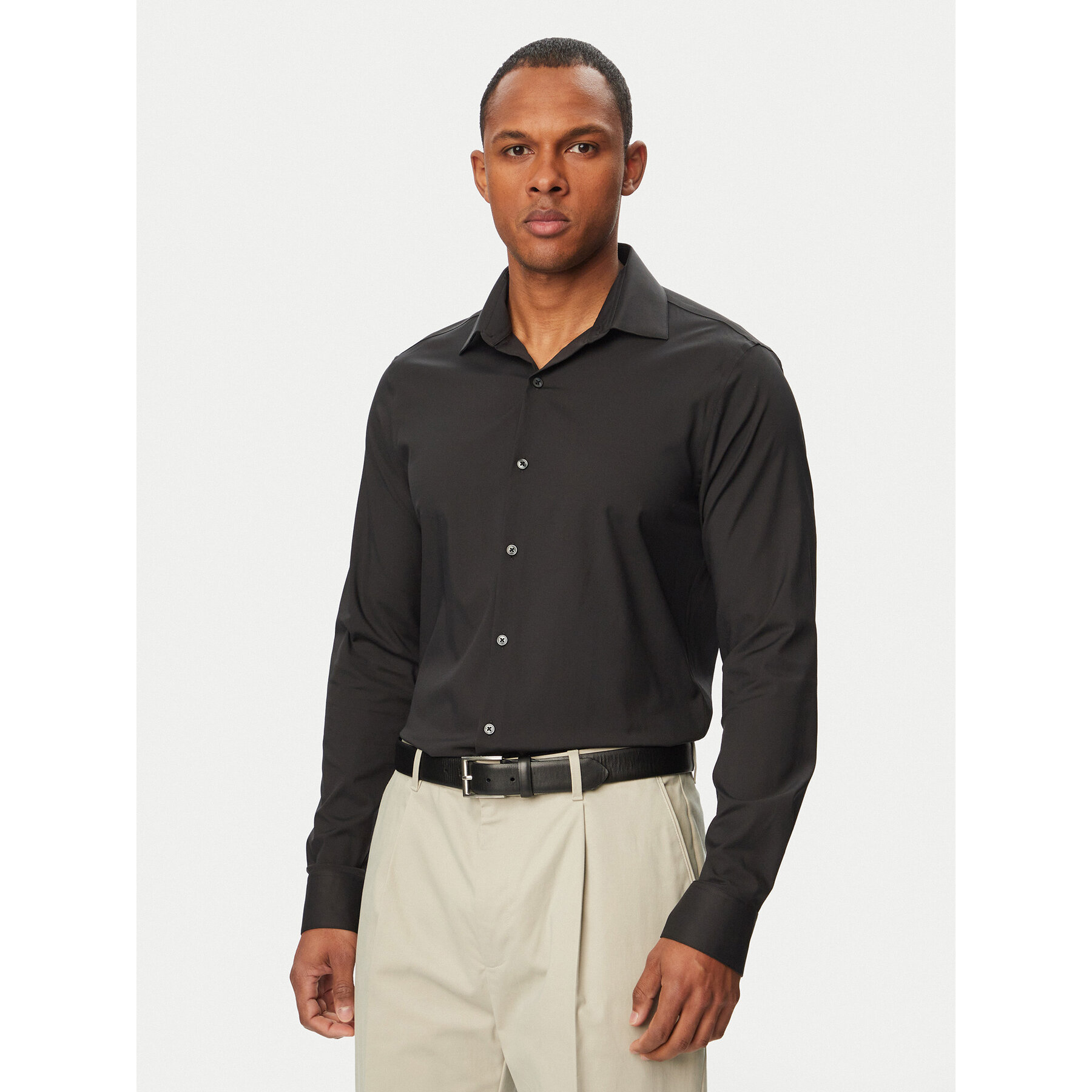 Calvin Klein Koszula LV019EU092 Czarny Slim Fit
