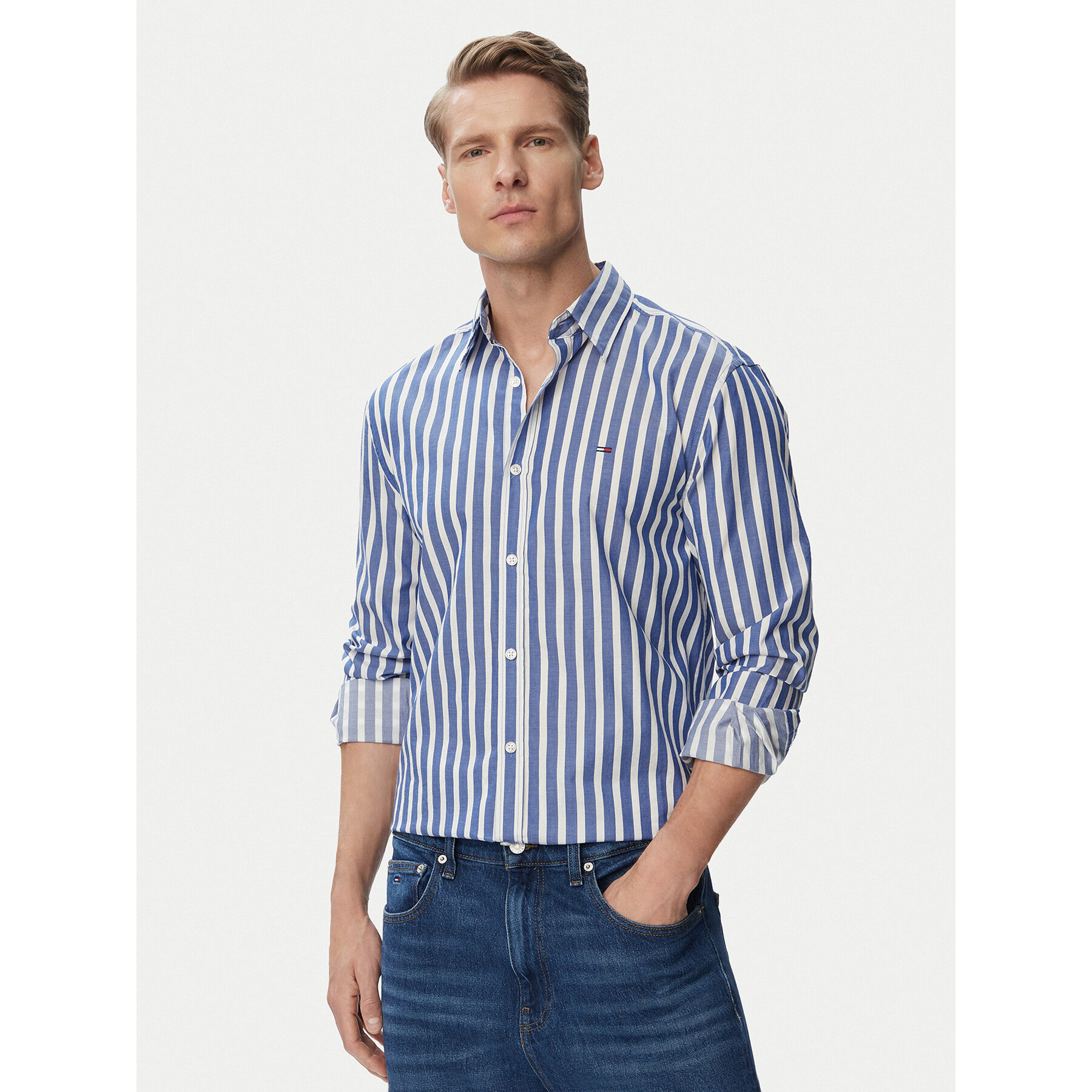 Tommy Jeans Koszula DM0DM23414 Niebieski jasny Regular Fit