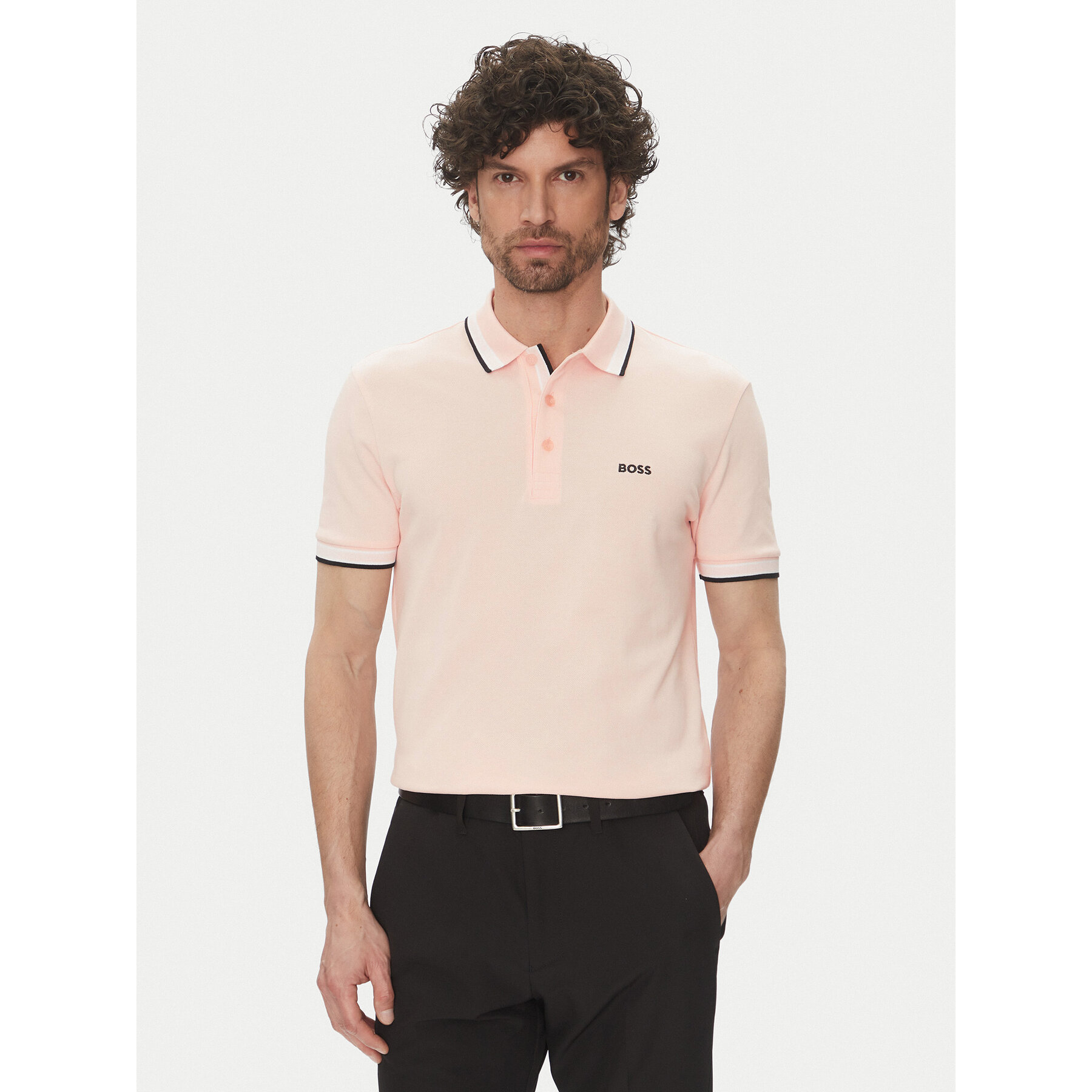 BOSS Polo Paddy 50469055 Różowy Regular Fit
