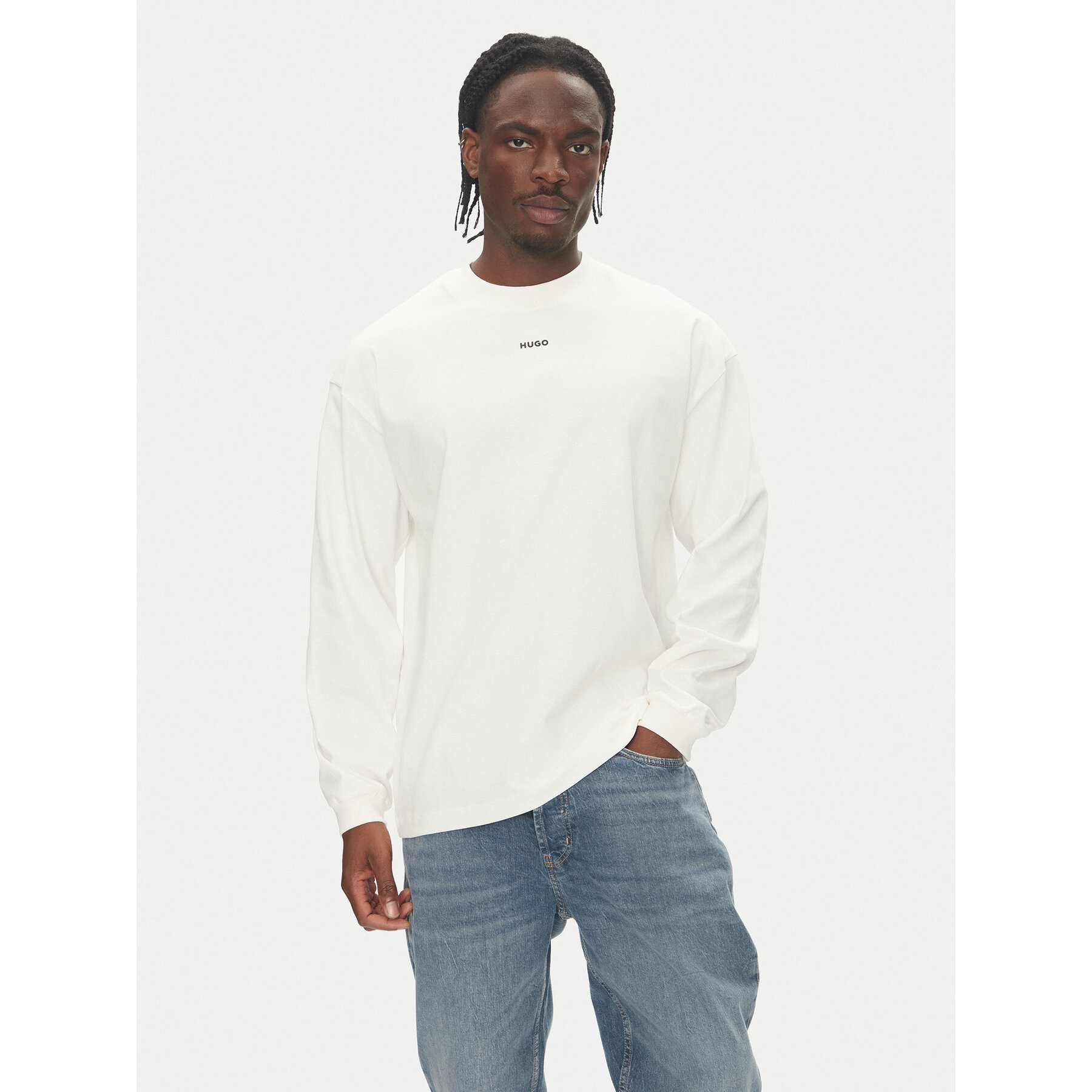 HUGO Longsleeve Daposo 50511029 Beżowy Relaxed Fit
