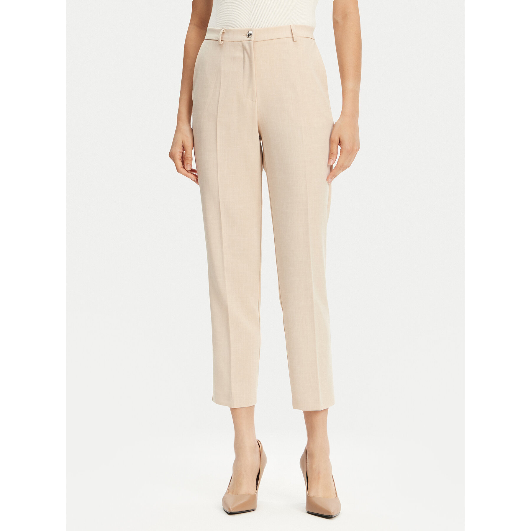 Maryley Chinosy 25EB571/21BE Beżowy Regular Fit