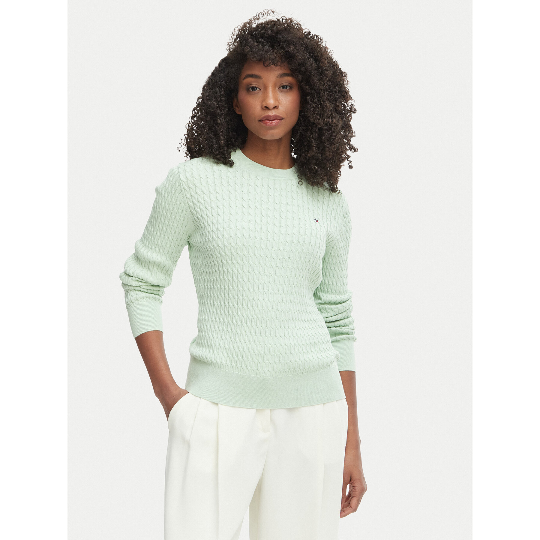 Tommy Hilfiger Sweter WW0WW44993 Zielony Regular Fit