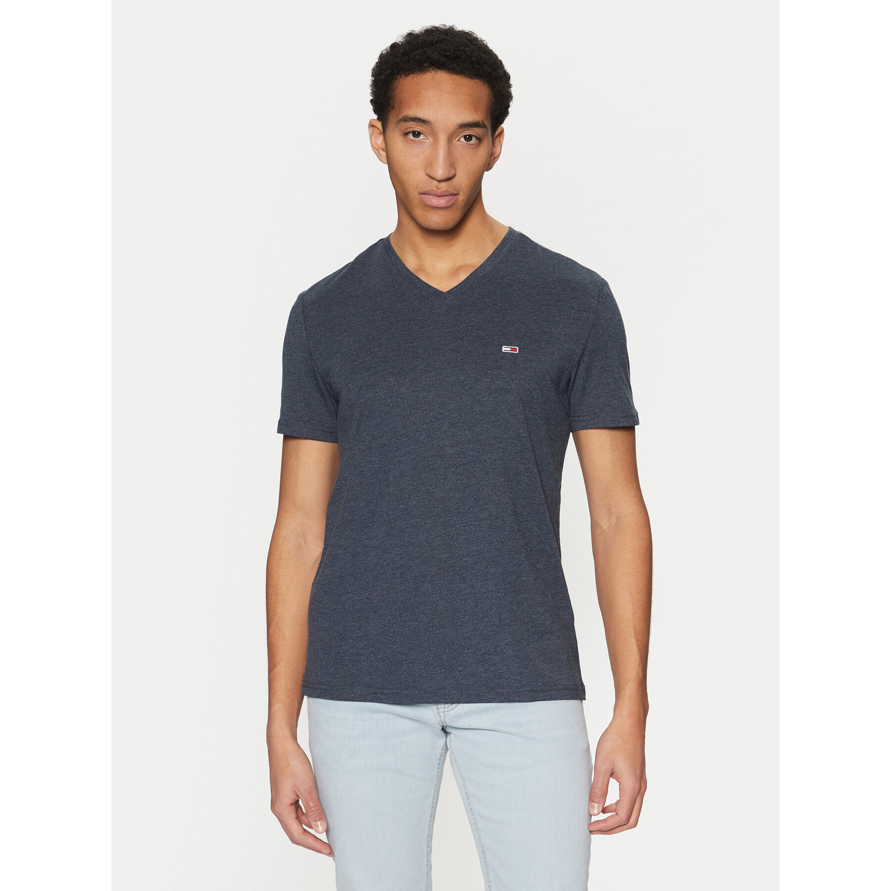 Tommy Jeans T-Shirt Jaspe DM0DM20364 Granatowy Slim Fit