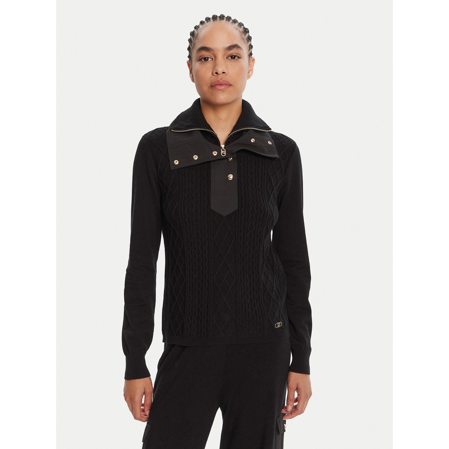 Liu Jo Sport Sweter TF5039 MS75L Czarny Regular Fit
