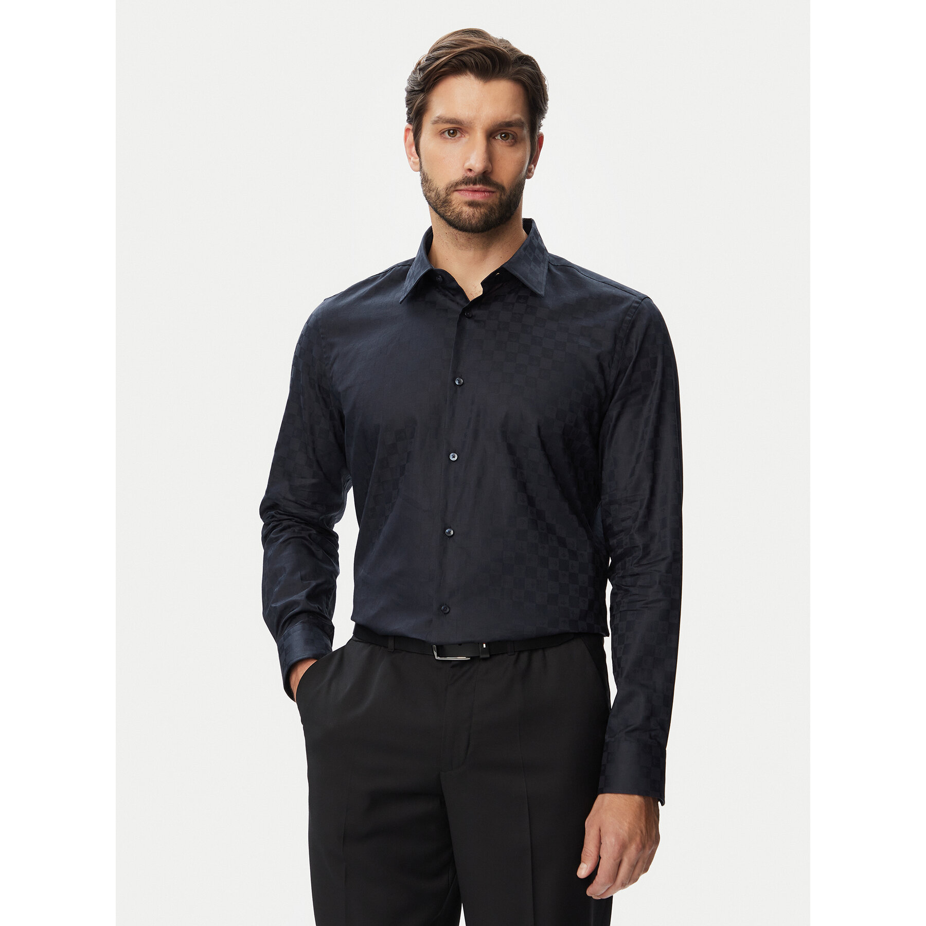 JOOP! Koszula Jsh-258Pierce3 30104051 Granatowy Slim Fit