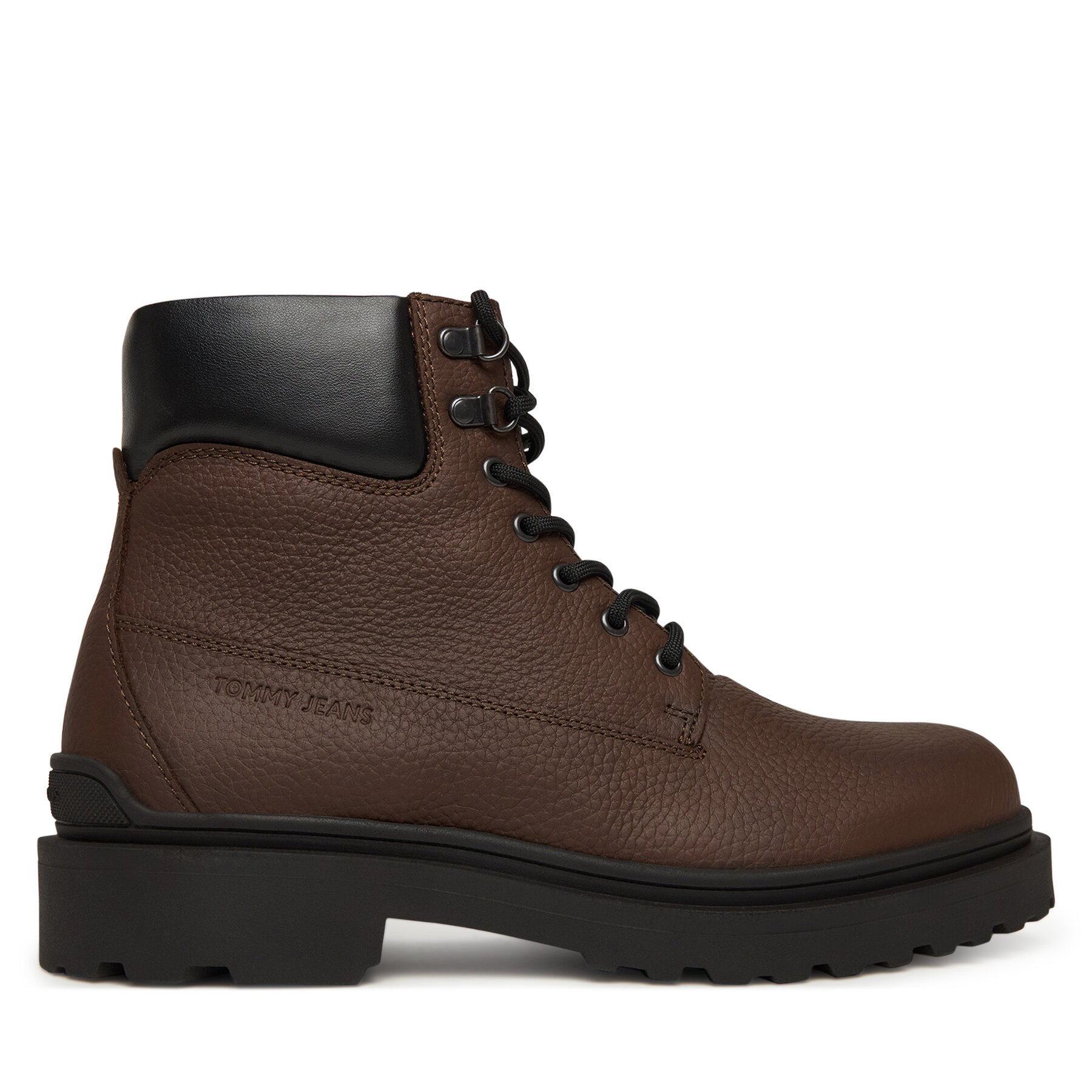 Tommy Jeans Trzewiki Tjm Lace Up Boot Leather EM0EM01629 Brązowy