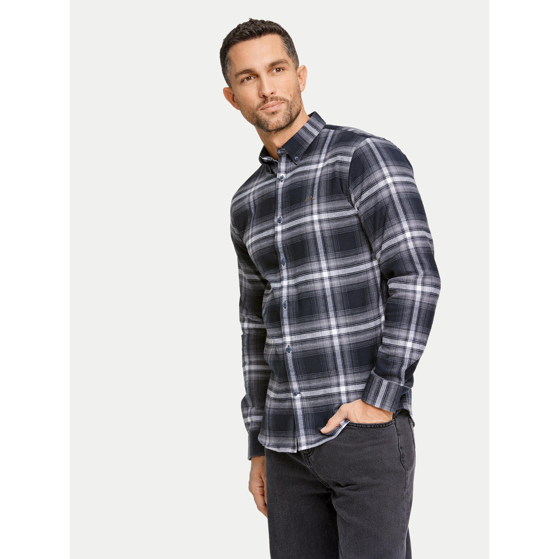 Lindbergh Koszula 30-225054 Szary Relaxed Fit