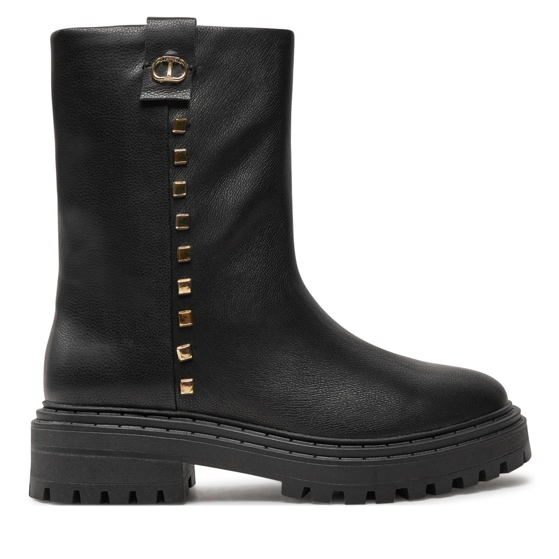 TWINSET Botki Biker 242TCP074 Czarny
