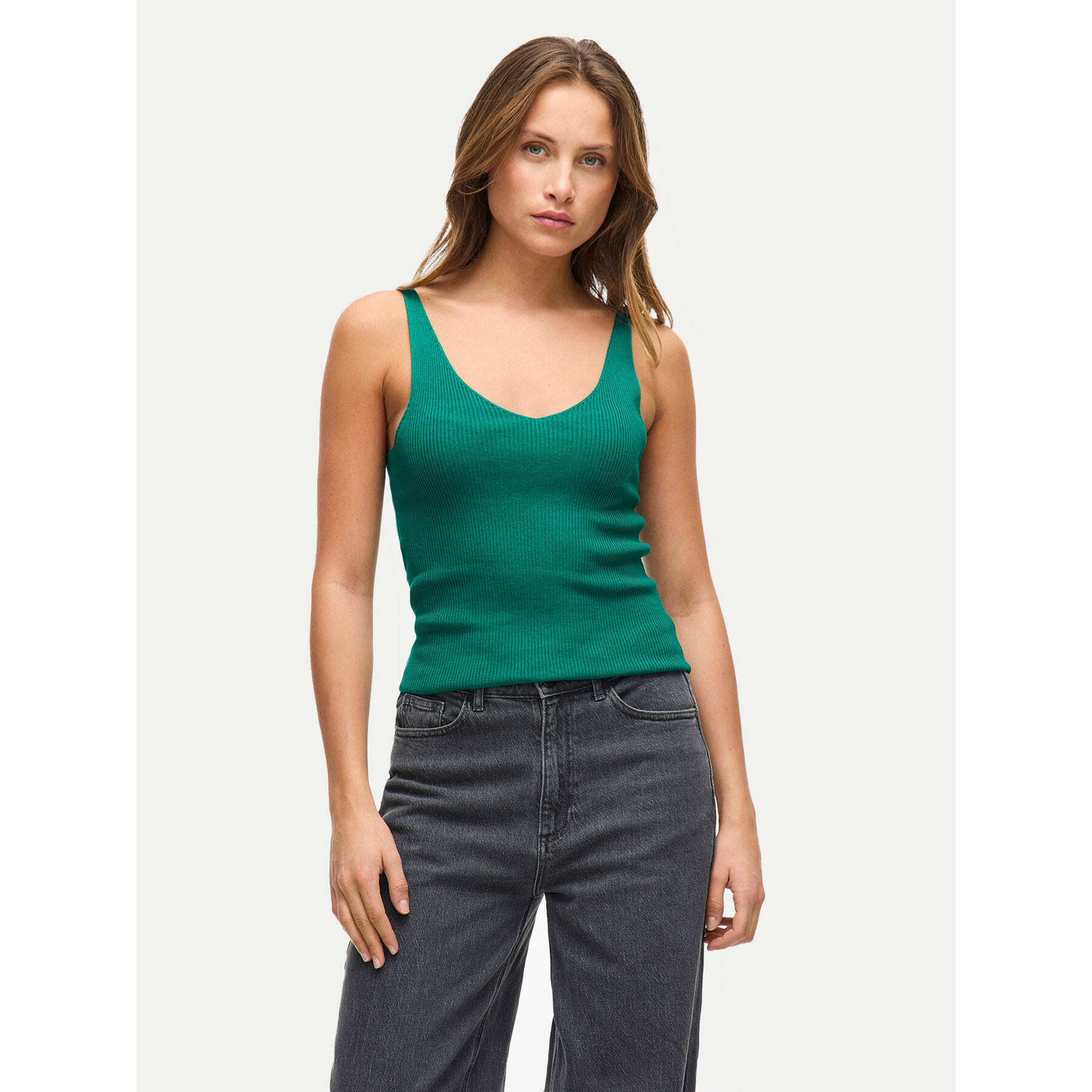 Vila Top Wennie 14104135 Zielony Regular Fit