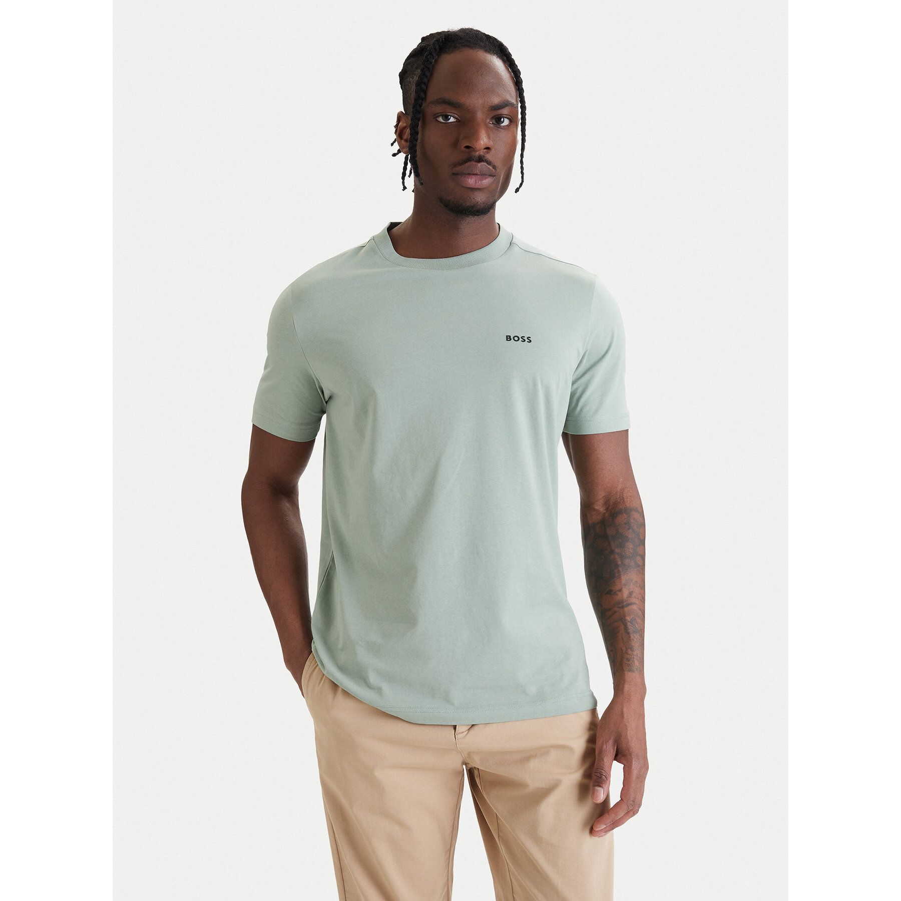 BOSS T-Shirt 50506373 Zielony Regular Fit
