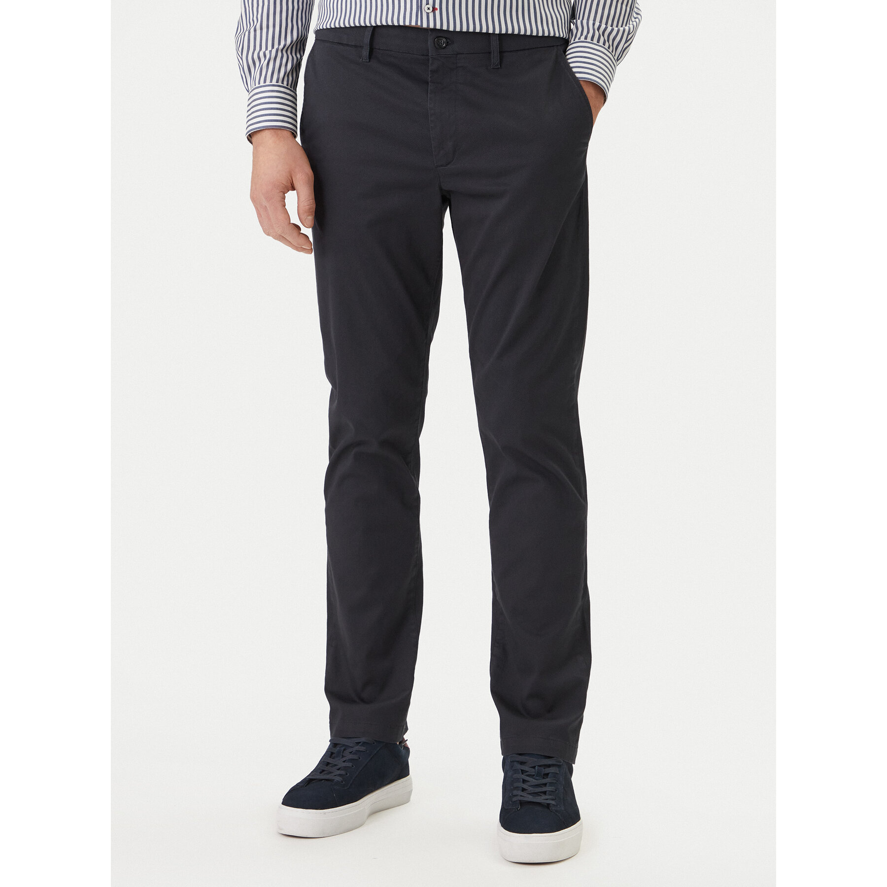 Tommy Hilfiger Chinosy Denton MW0MW41923 Granatowy Straight Fit