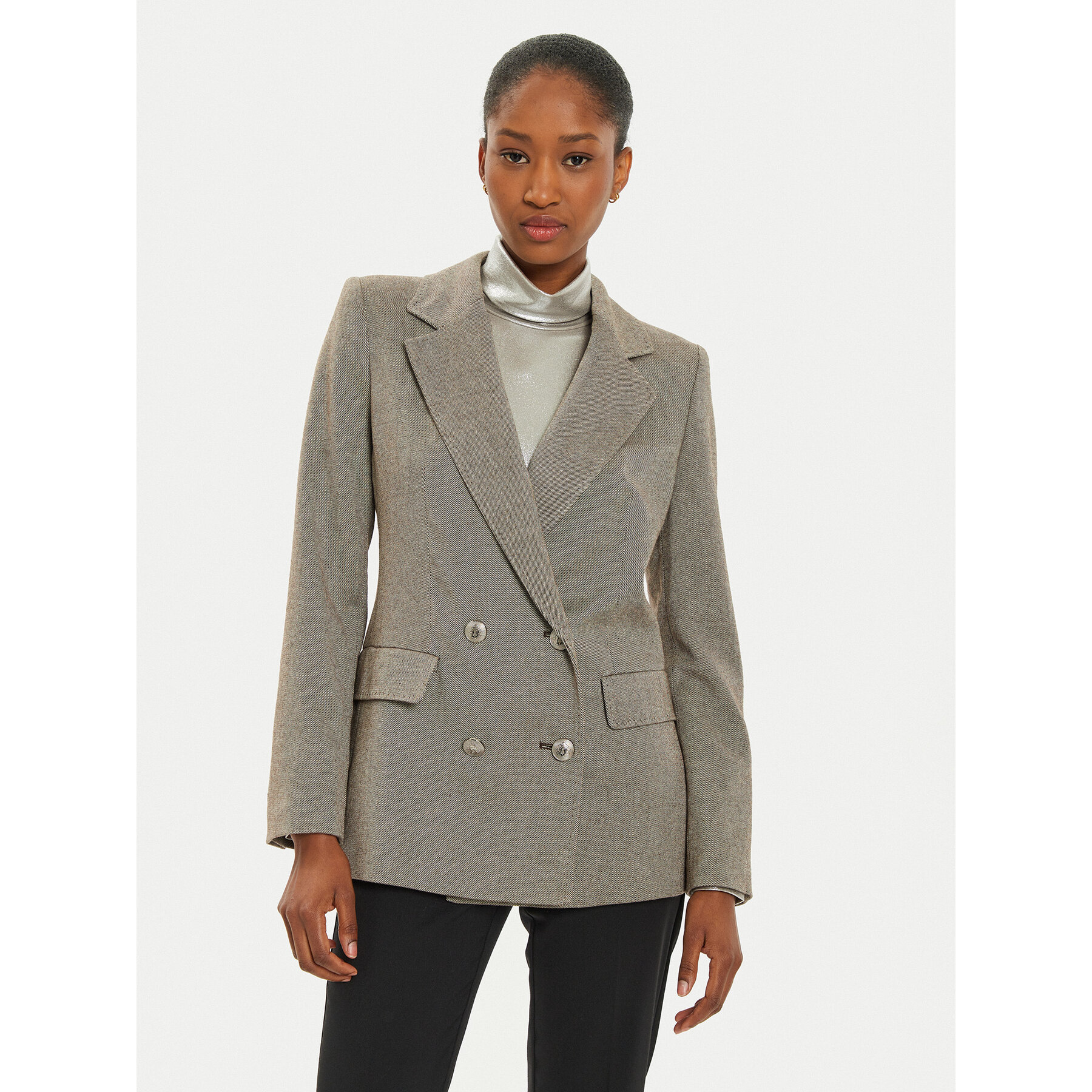 Marella Marynarka Nodo 2423046082 Brązowy Regular Fit