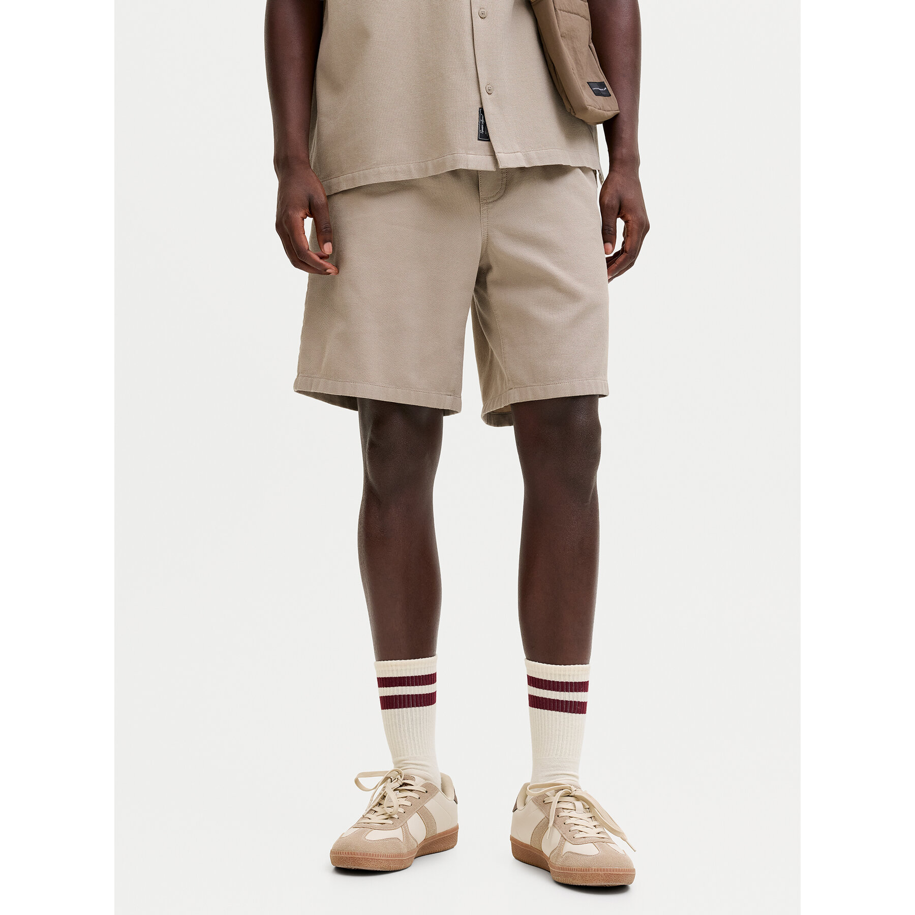 Jack & Jones Szorty materiałowe Jaiden 12295862 Beżowy Relaxed Fit