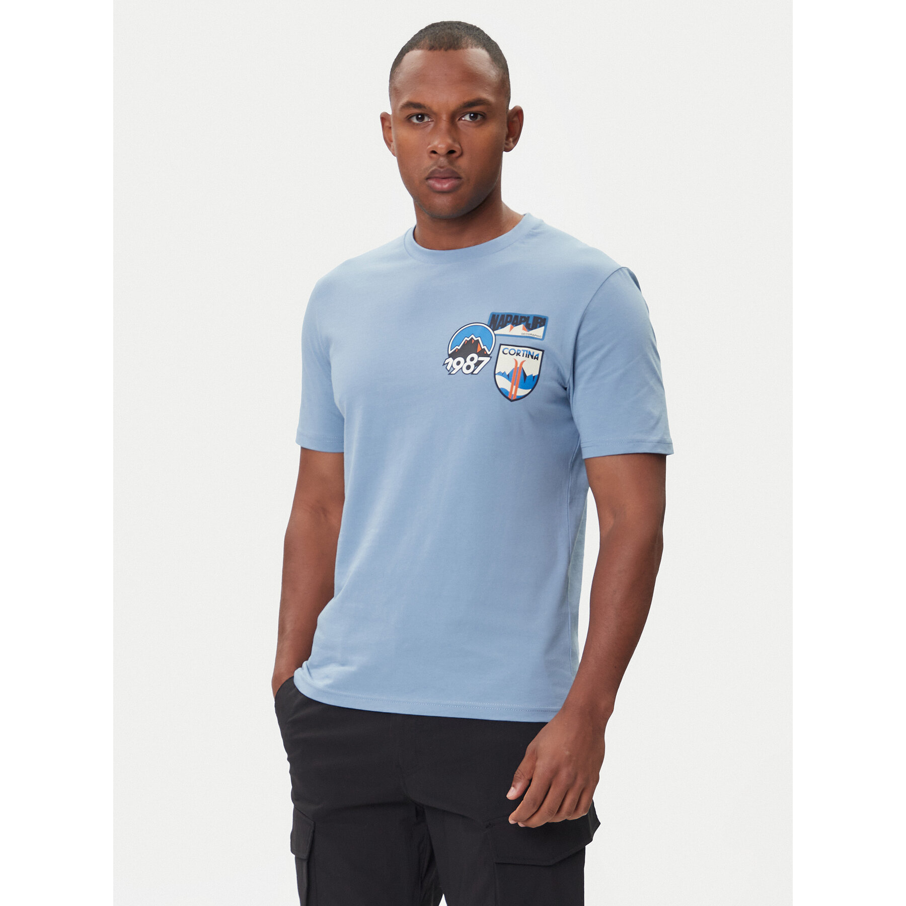 Napapijri T-Shirt S-Montepiana NP0A88SV Niebieski Regular Fit