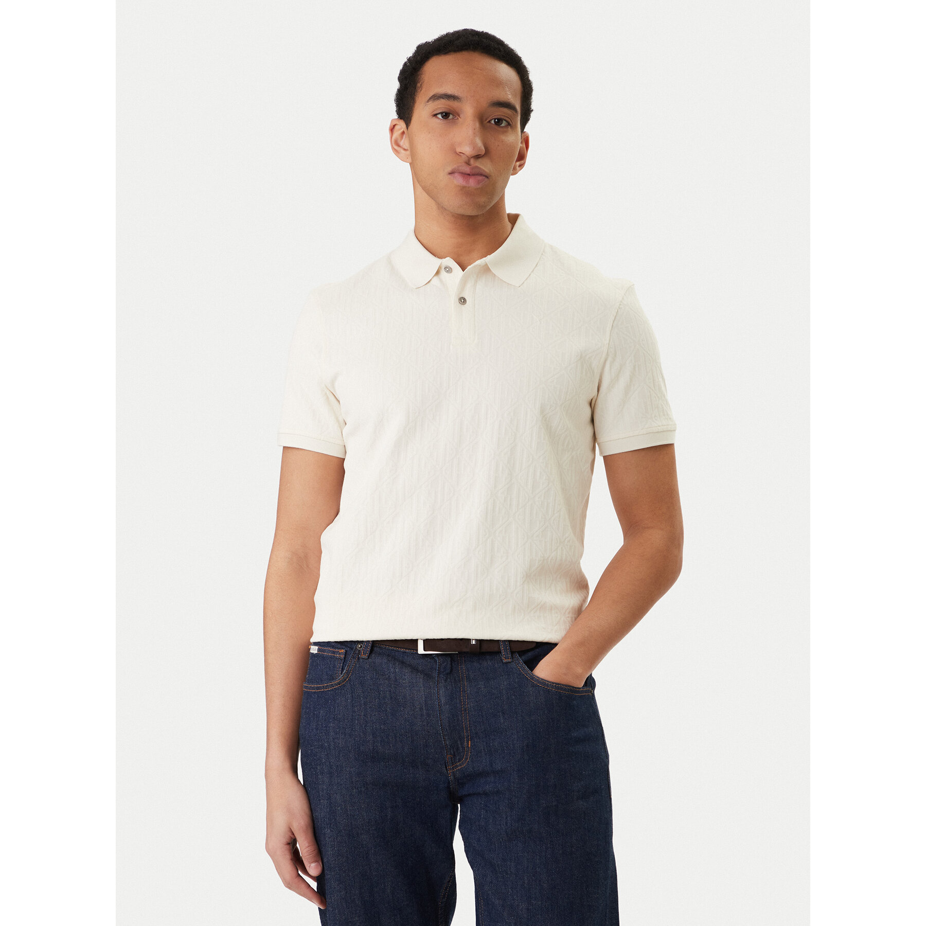 Guess Polo M6RP05 KD181 Écru Regular Fit