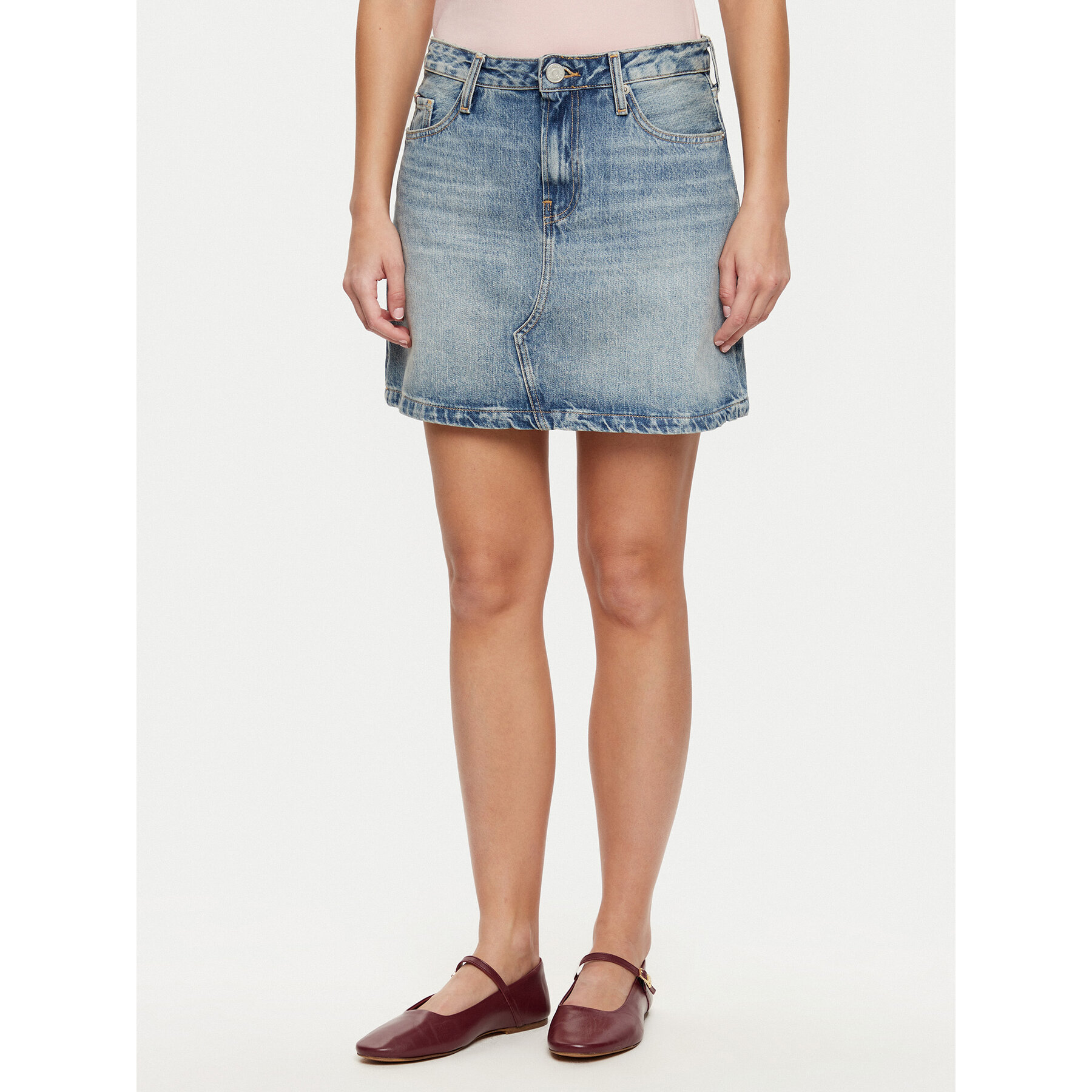 Tommy Hilfiger Spódnica jeansowa WW0WW44334 Niebieski Regular Fit