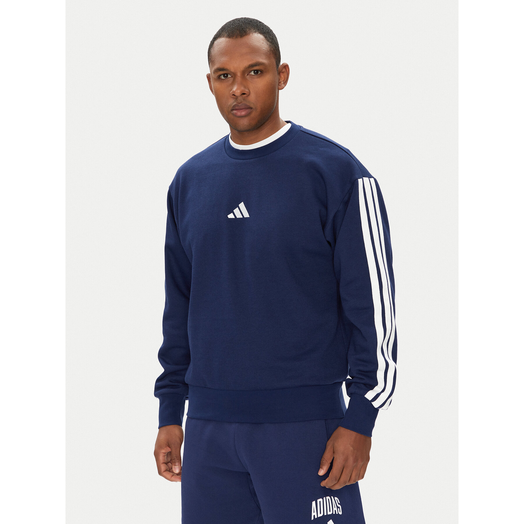 adidas Bluza Essentials 3-Stripes JE6307 Niebieski Regular Fit