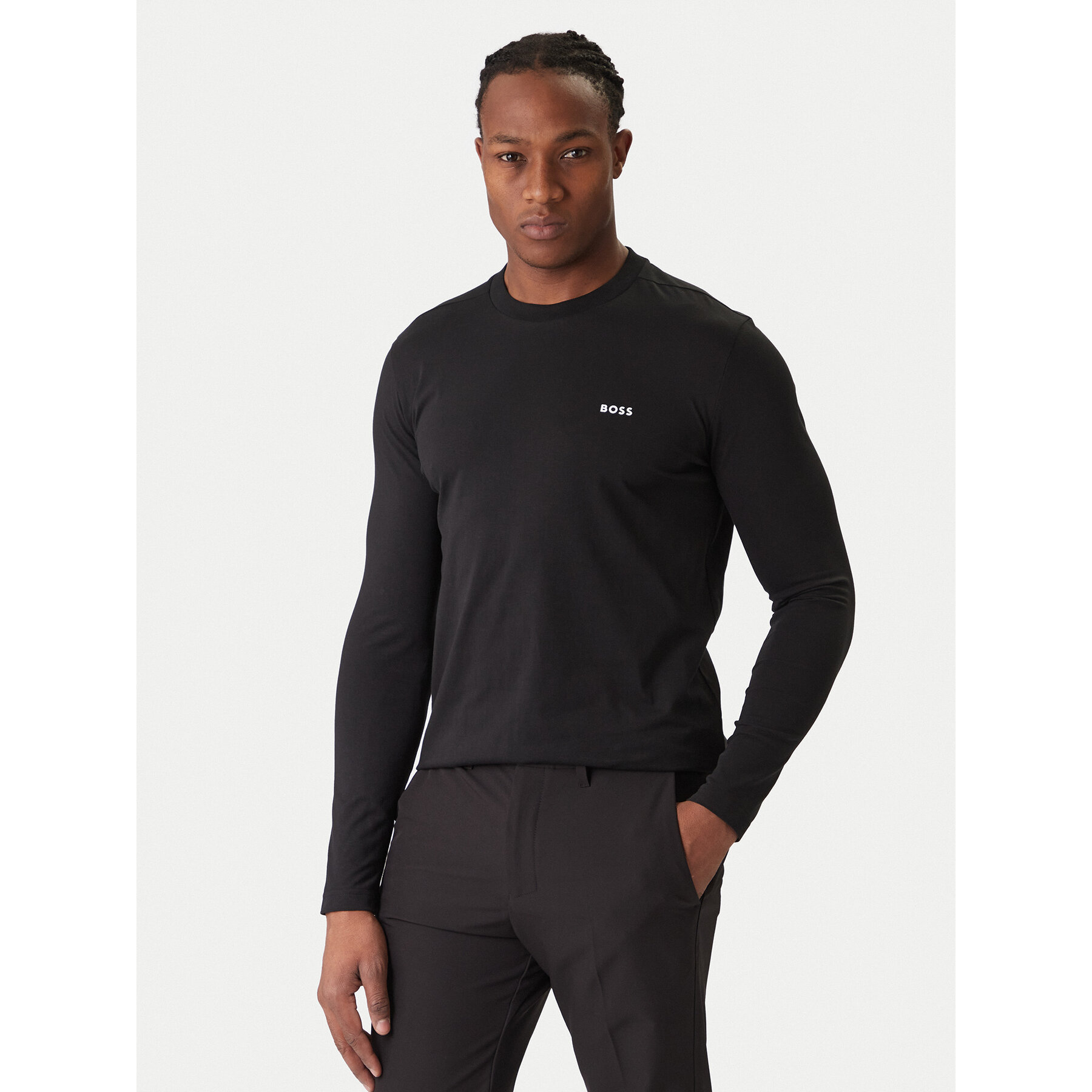 Boss Longsleeve 50506365 Czarny Regular Fit