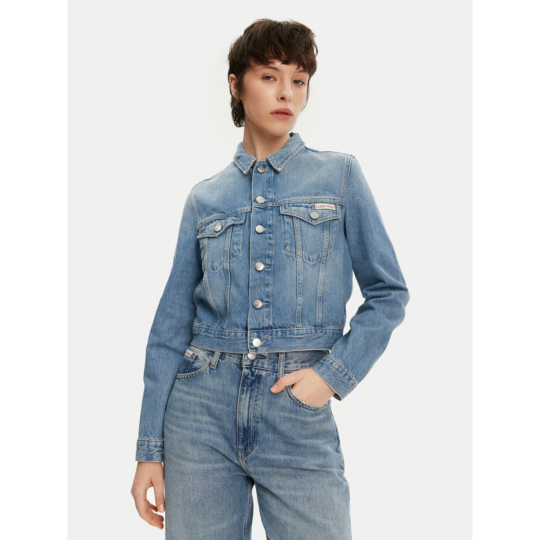 Calvin Klein Jeans Kurtka jeansowa 90's J20J225184 Niebieski Regular Fit