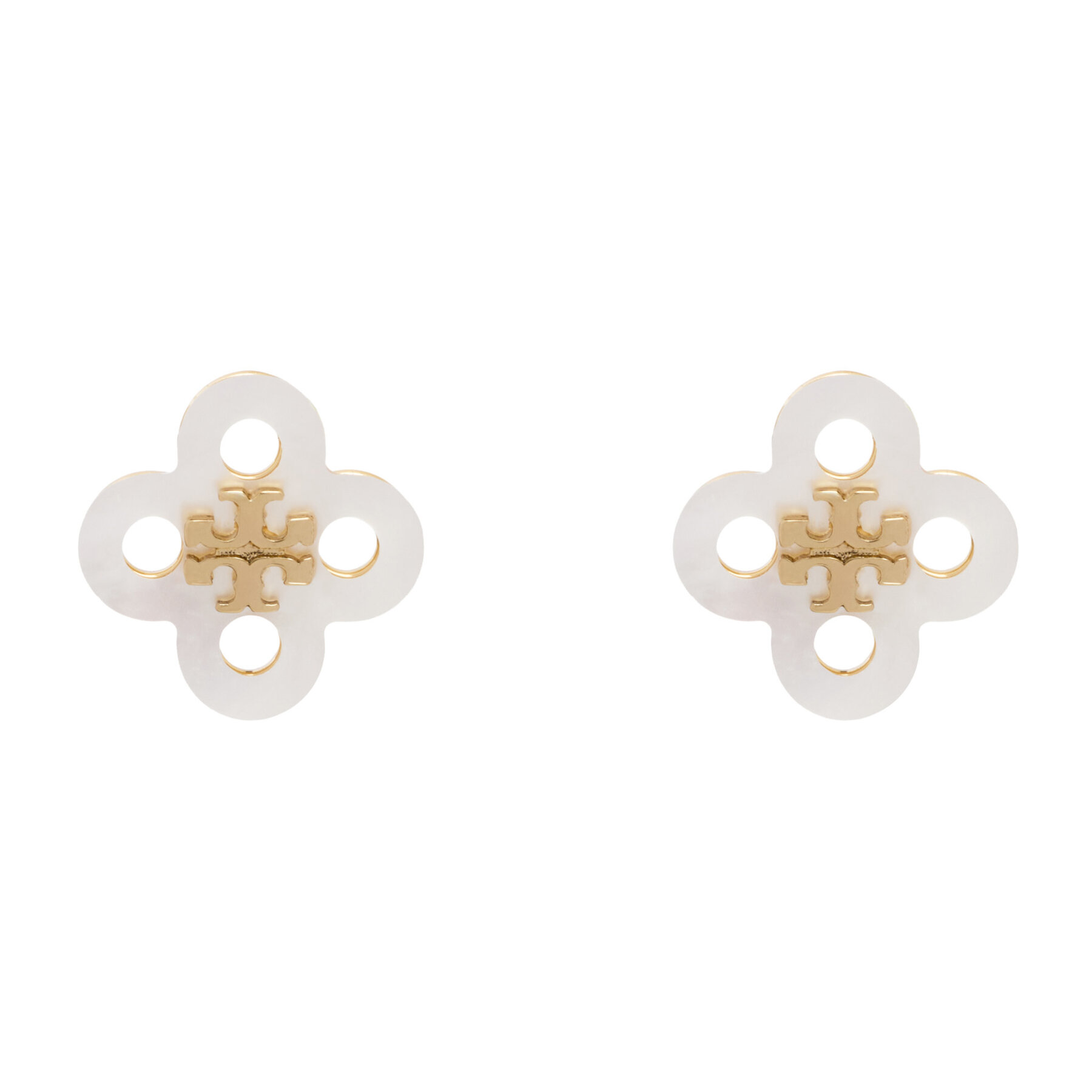 Tory Burch Kolczyki Clover Stud Earring 184411 Złoty