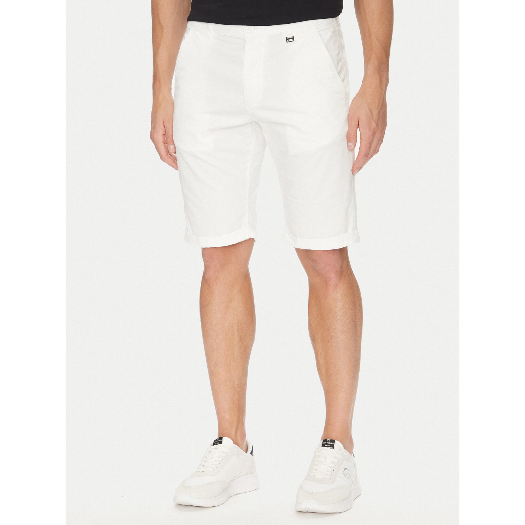 KARL LAGERFELD Szorty materiałowe 265812 552829 Biały Regular Fit