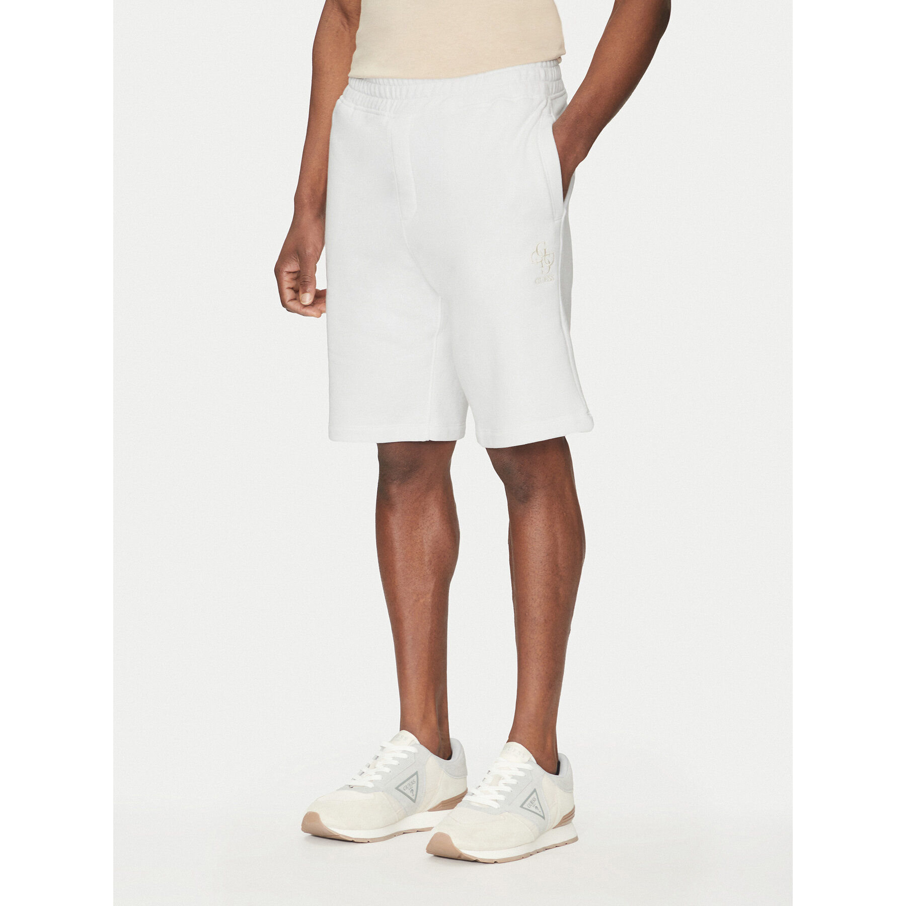 Guess Szorty sportowe M5GD10 KCN01 Biały Regular Fit