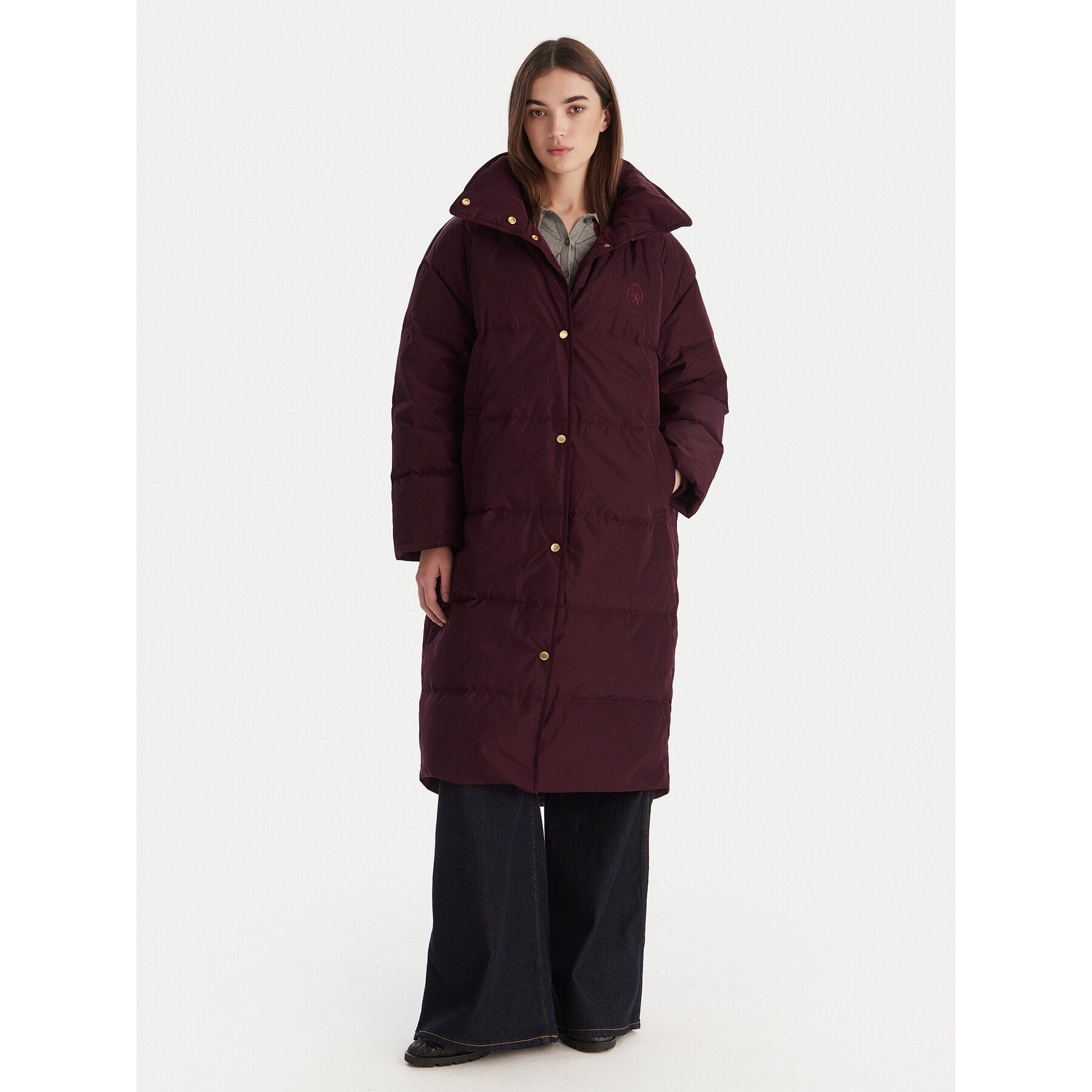 Tommy Hilfiger Kurtka puchowa WW0WW47279 Bordowy Relaxed Fit