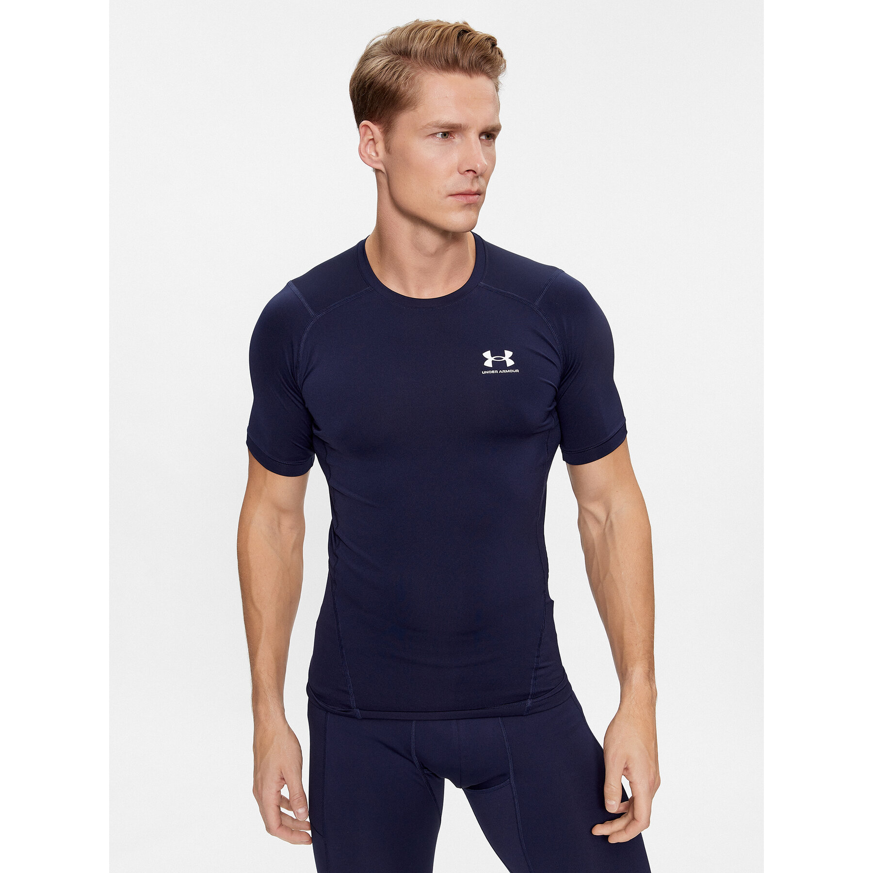 Under Armour T-Shirt Ua Hg Armour Comp Ss 1361518 Granatowy Compression Fit