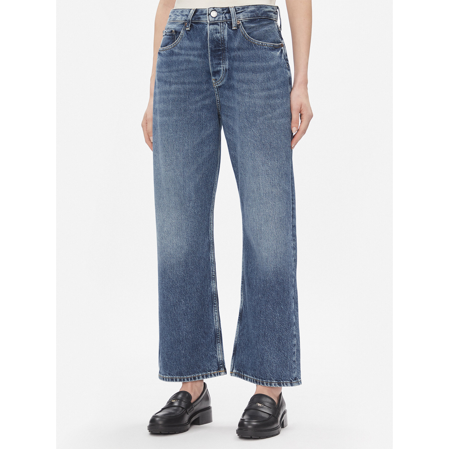 Tommy Hilfiger Jeansy Loose Straight Rw Klo WW0WW40646 Niebieski Wide Leg
