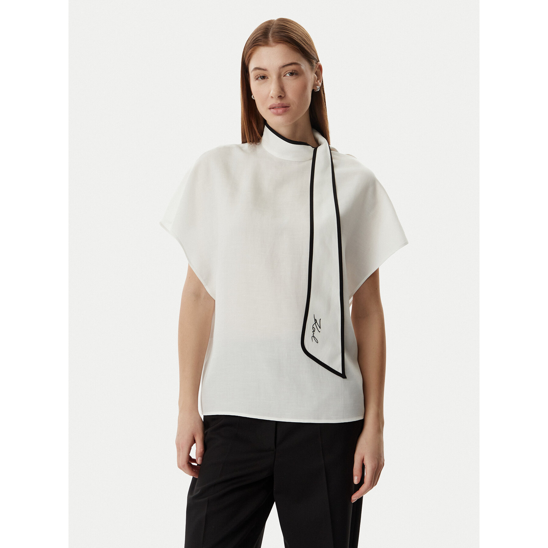 KARL LAGERFELD Bluzka B2W11015 Kremowy Loose Fit