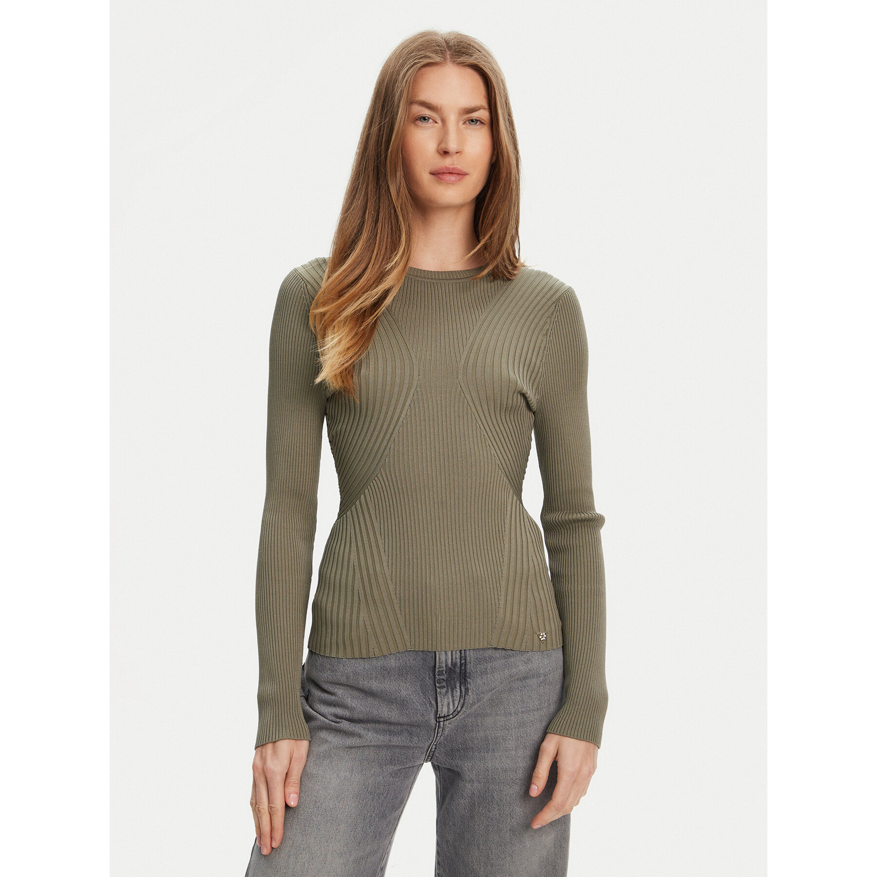 Guess Sweter W5YR08 Z0040 Zielony Regular Fit