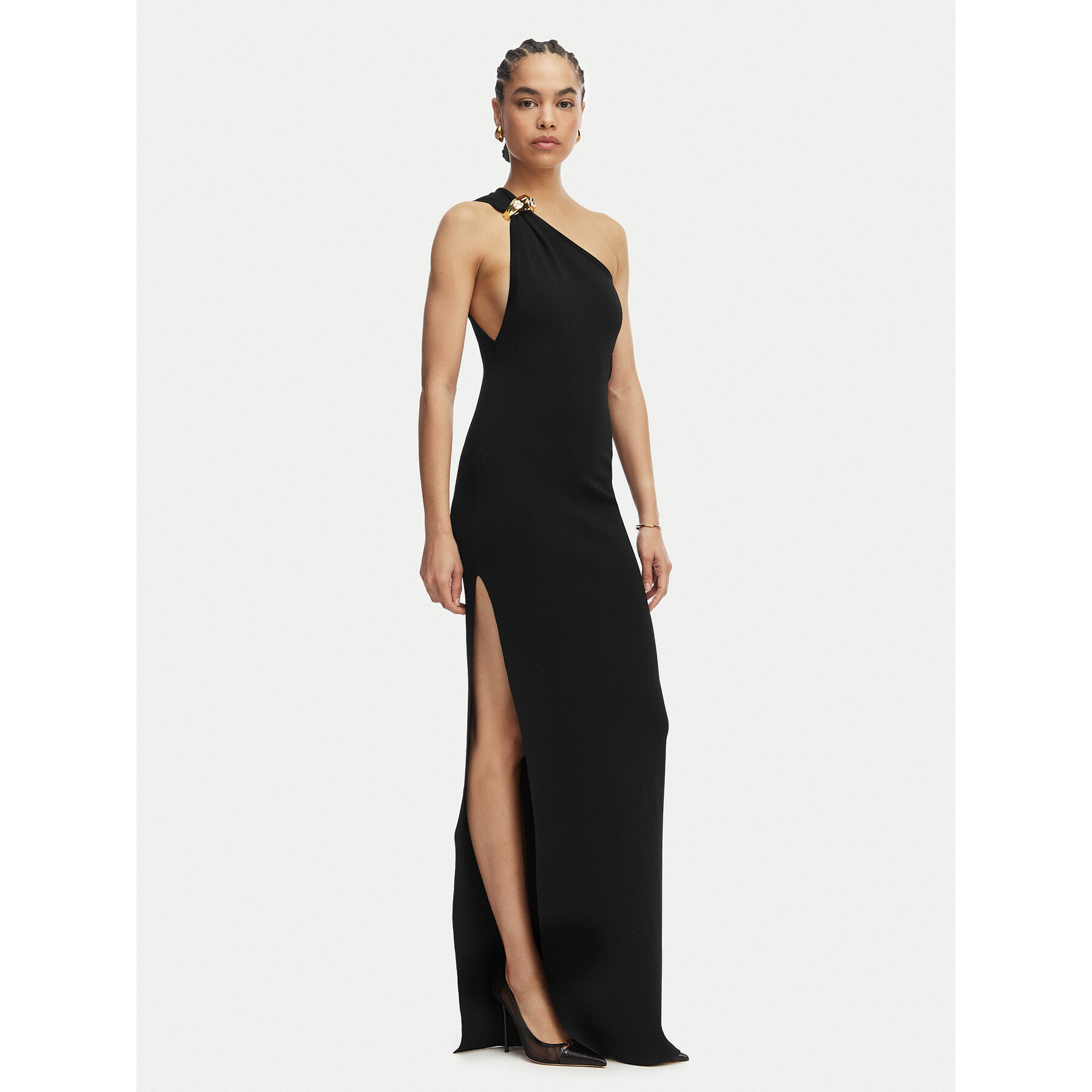 Elisabetta Franchi Sukienka wieczorowa AM-43B-62E2-V600 Czarny Slim Fit