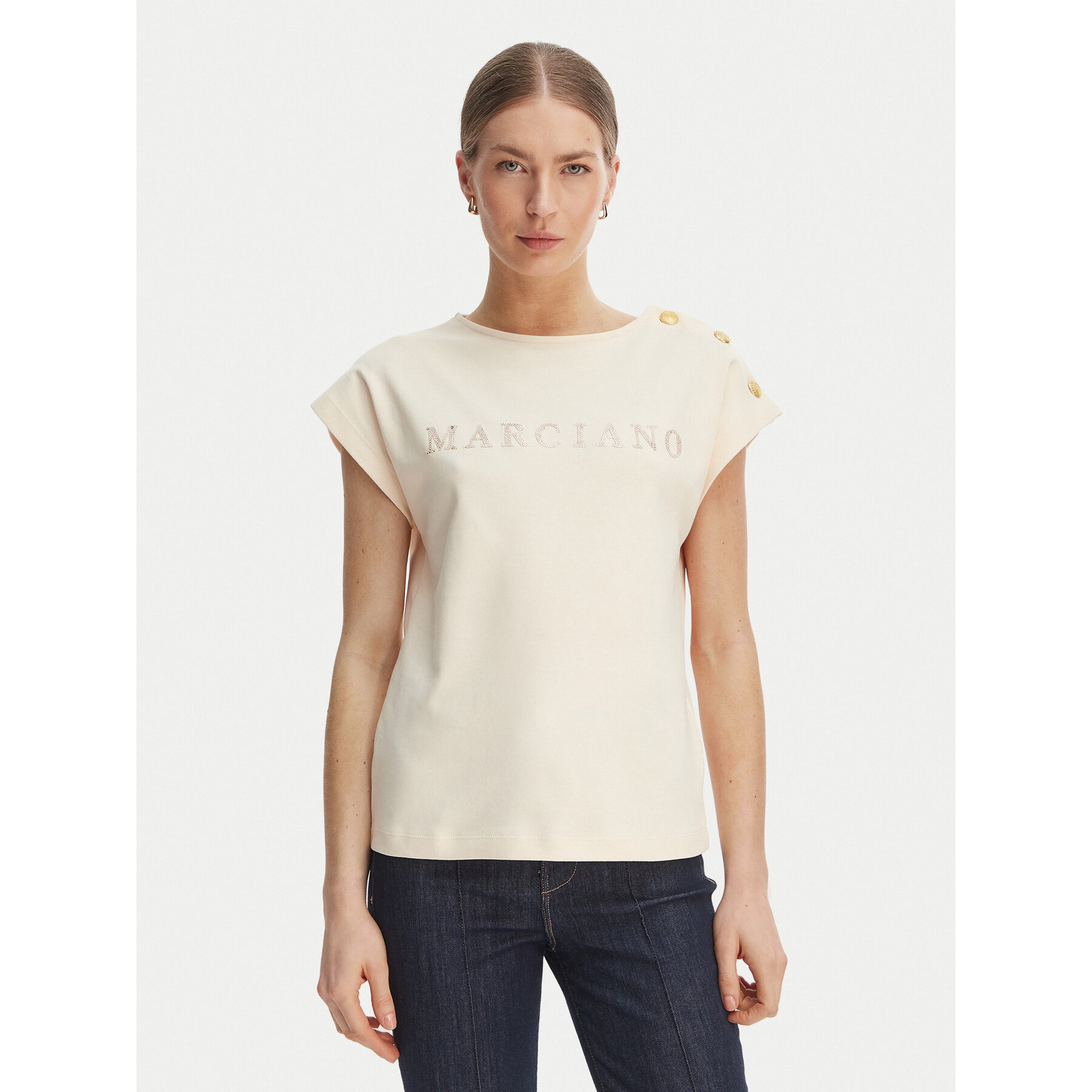 Marciano Guess T-Shirt G6GI04 K3505 Écru Regular Fit