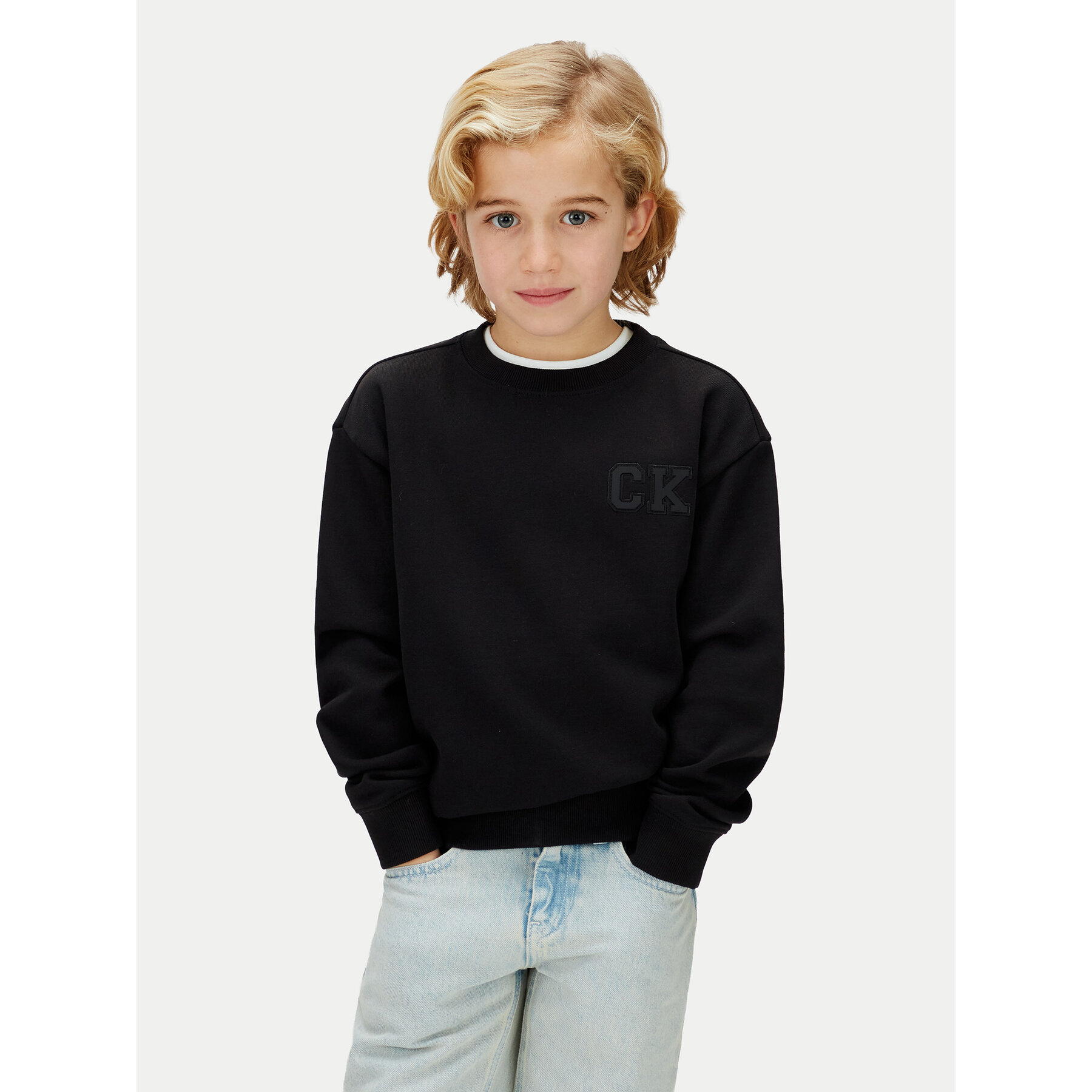 Calvin Klein Jeans Bluza LVCKSJB07B Czarny Relaxed Fit