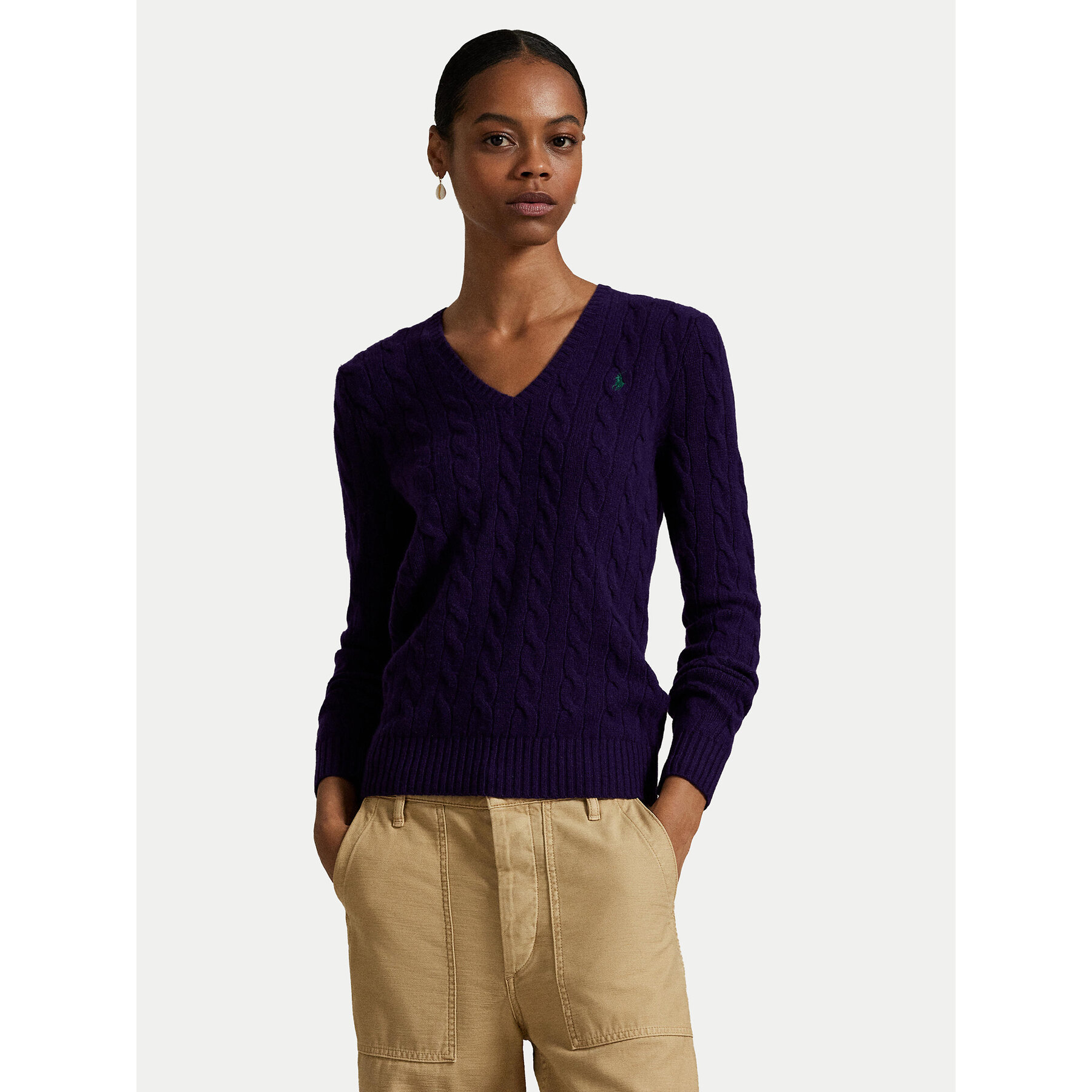 Polo Ralph Lauren Sweter 211971866010 Fioletowy Slim Fit