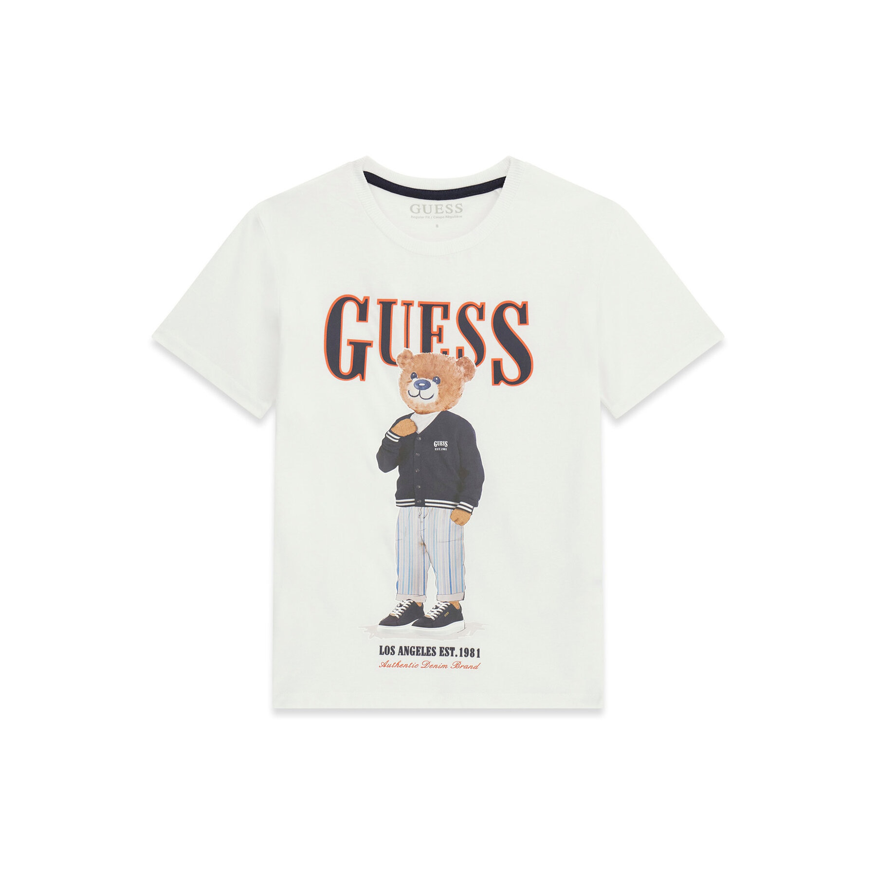 Guess T-Shirt L6GI09 K8HM4 Biały Regular Fit