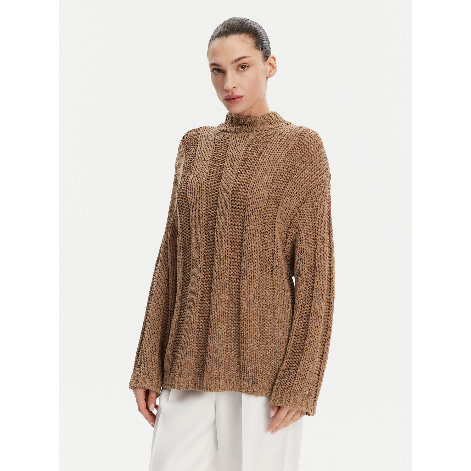 Tommy Hilfiger Sweter WW0WW44486 Brązowy Relaxed Fit