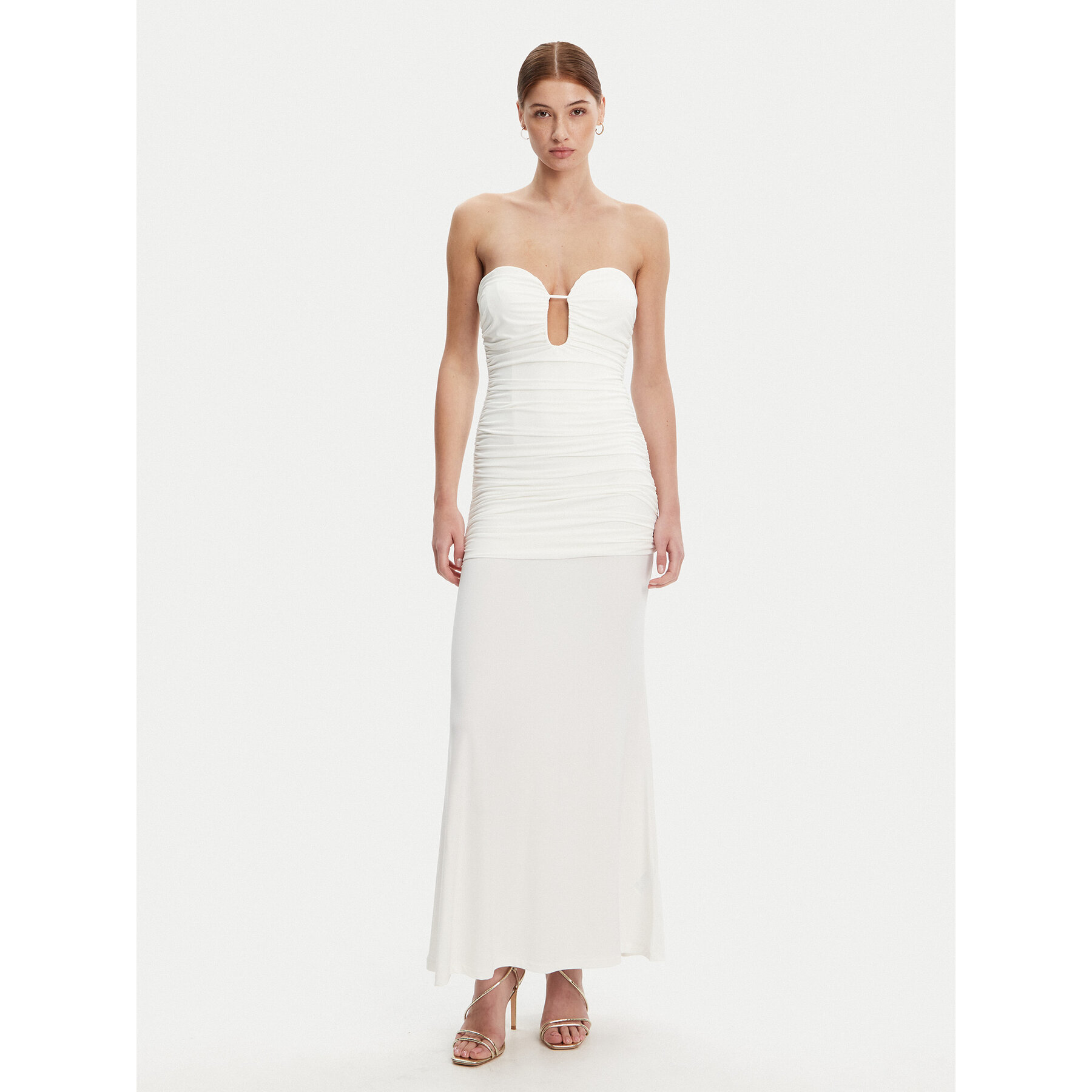 Bardot Sukienka wieczorowa 59692DB1 Biały Slim Fit